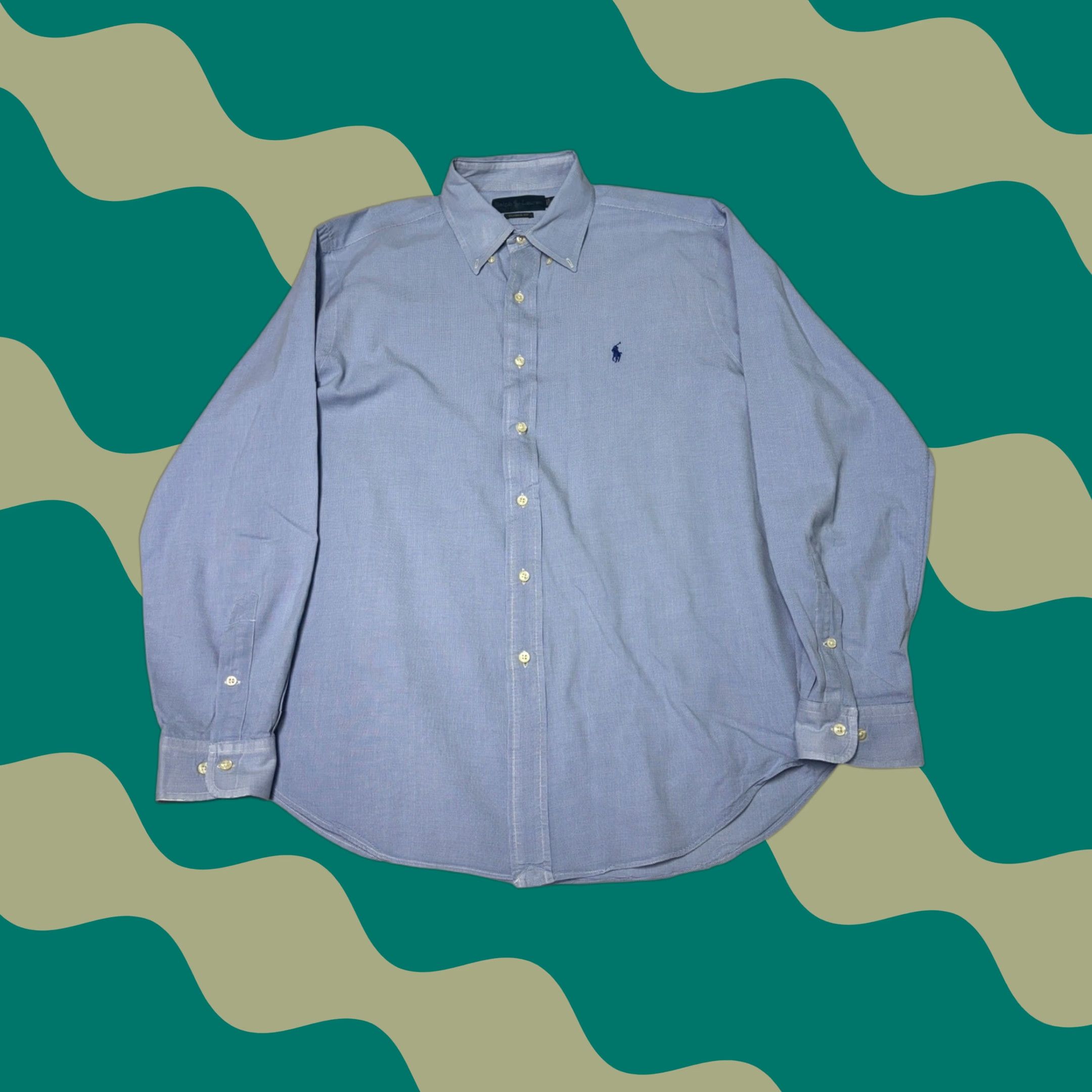 Ralph Lauren Ralph Lauren Mens Classic Fit Long Sleeve Button Down Dress Shirt Blue 17 34/35 Size 46R - 1 Thumbnail