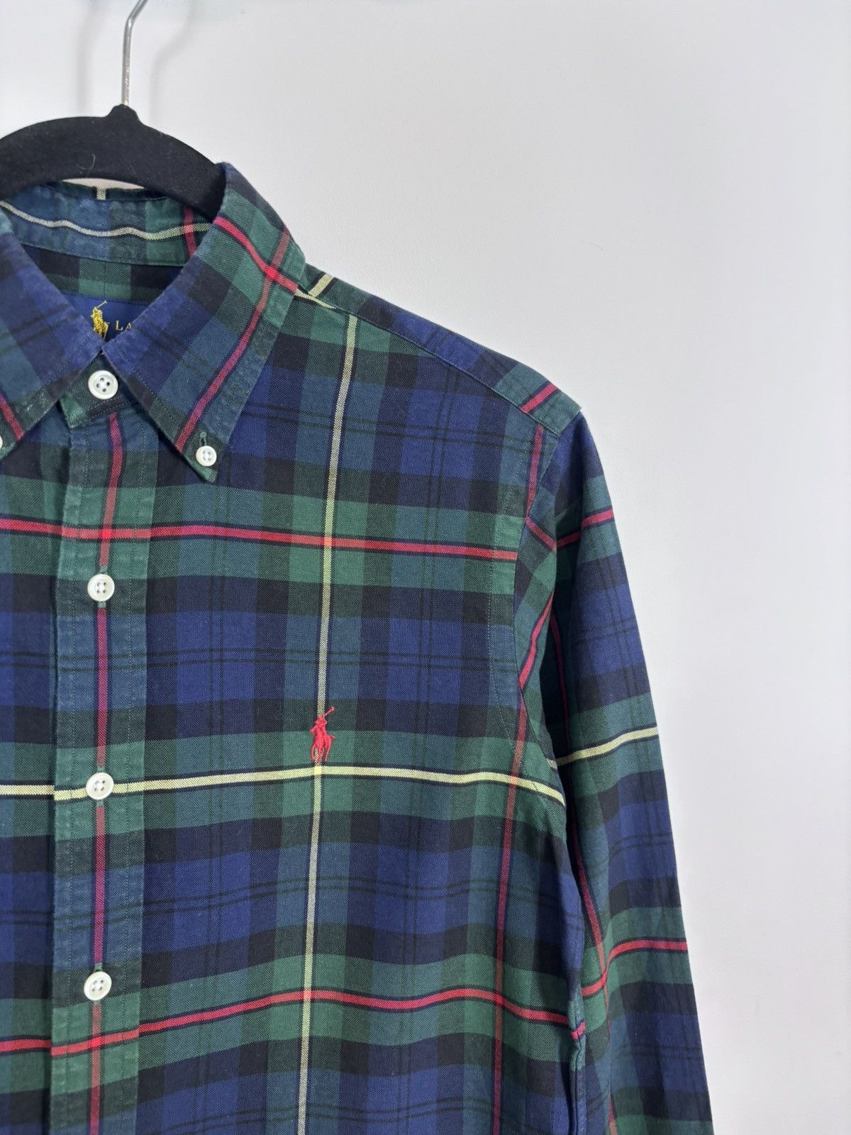 Ralph Lauren Ralph Lauren Men’s Blue Green Tartan Plaid Long Sleeve Shirt Size US XS / EU 42 / 0 - 6 Thumbnail