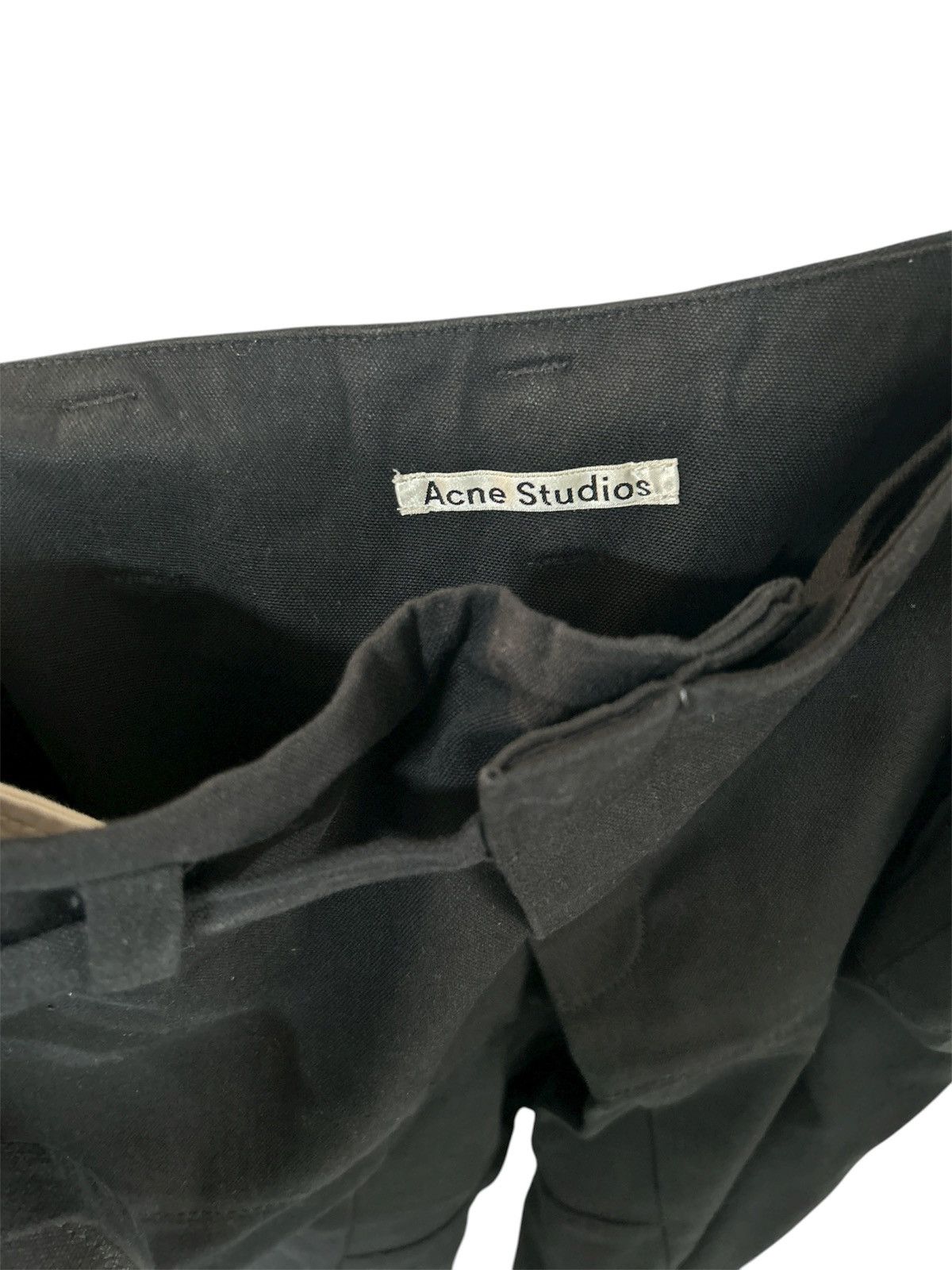 Acne Studios Acne Studios Black Crossover Tied Paper Bag Waist Pants Size US 33 - 7 Thumbnail