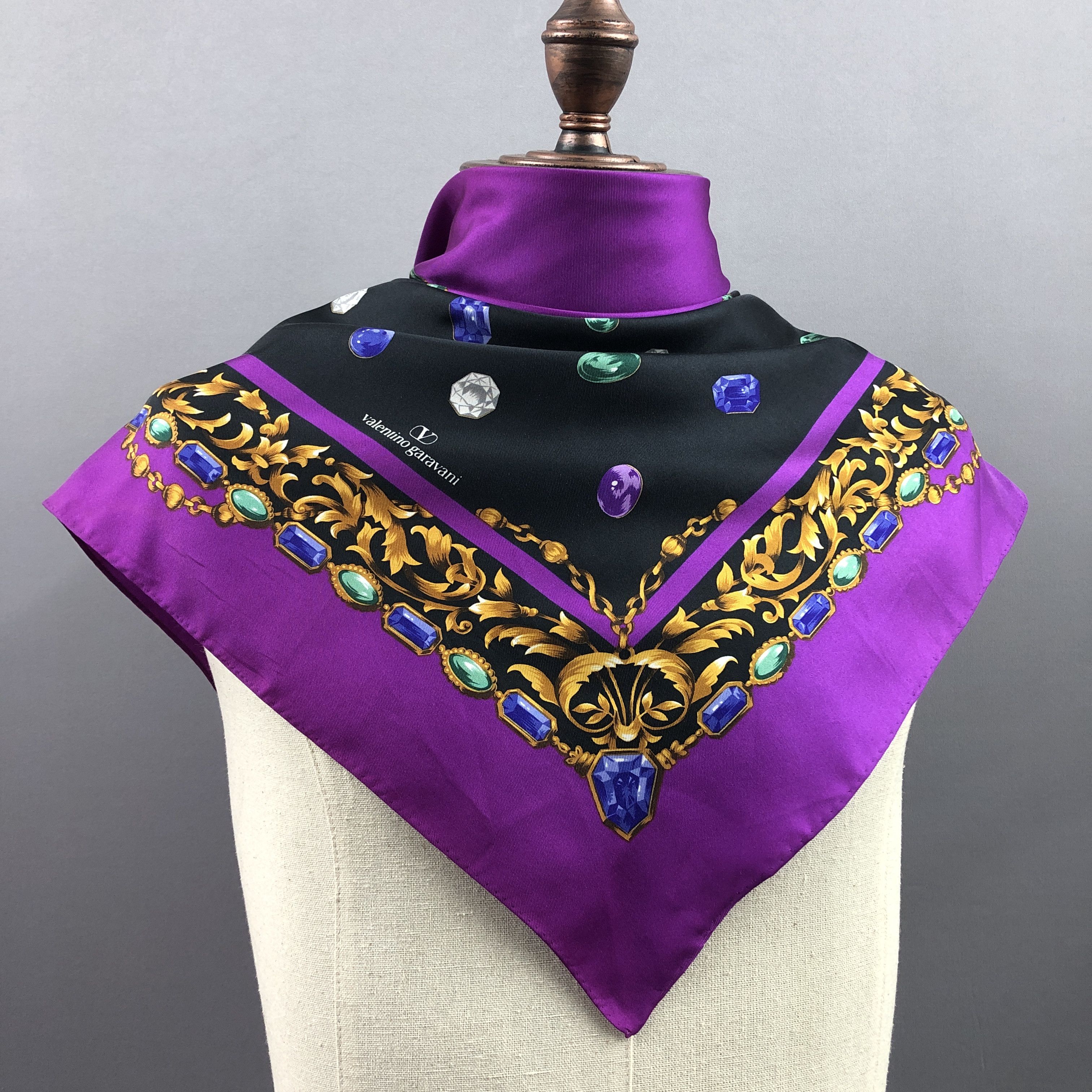 Valentino × Vintage Vintage Valentino Garavani SILK Scarf Stole Wraps Scarves Size ONE SIZE - 3 Thumbnail