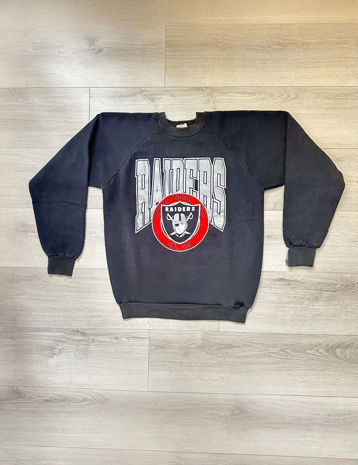 NFL 90s Fruit of the Loom Tag l LA Raiders NFL Crewneck Size US XL / EU 56 / 4 - 1 Thumbnail