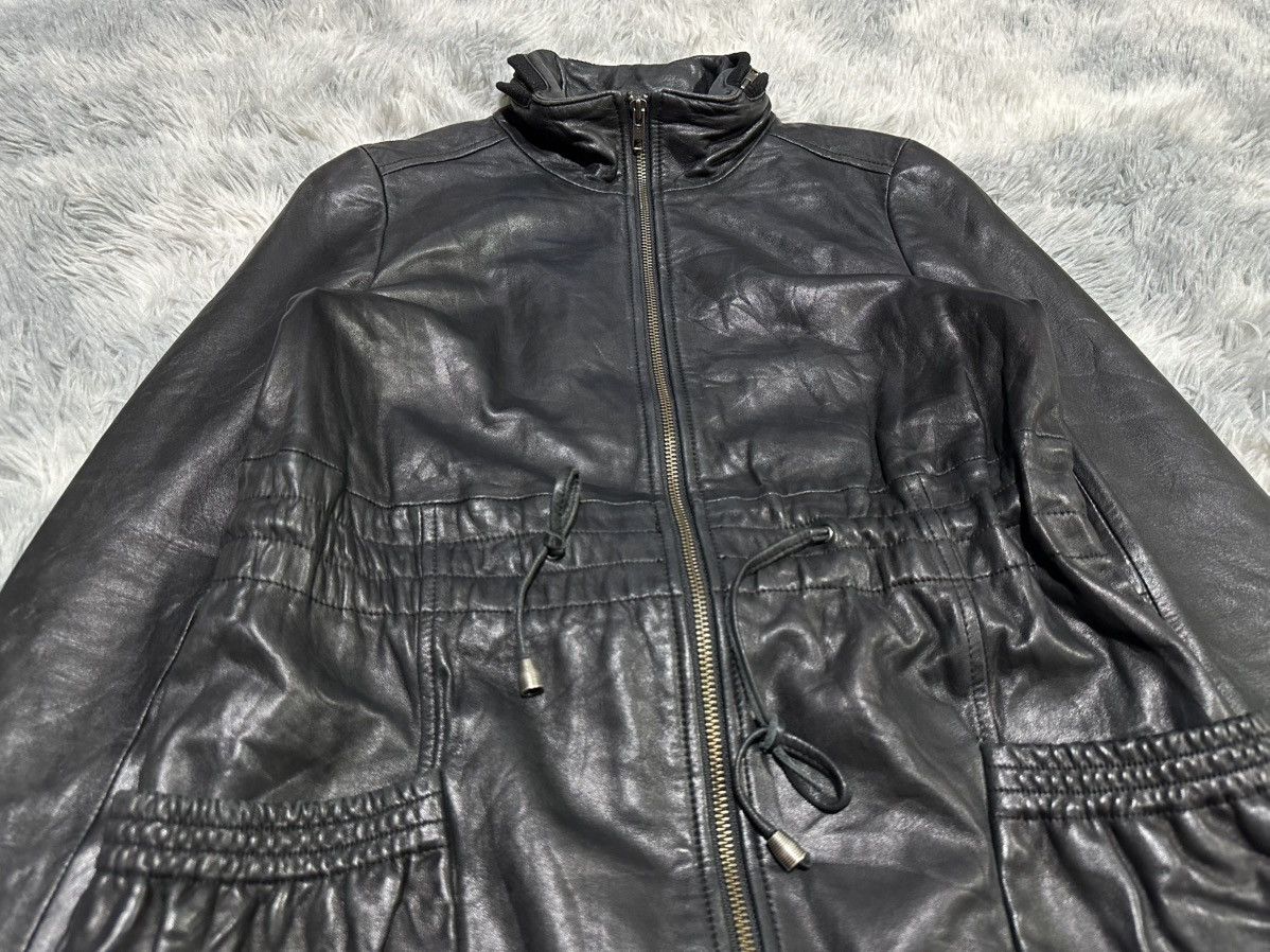 KMRii 🔥Sick Y2K Rose Bud Lamb Leather Coat Drawstring Jacket Goth Size US M / EU 48-50 / 2 - 6 Thumbnail