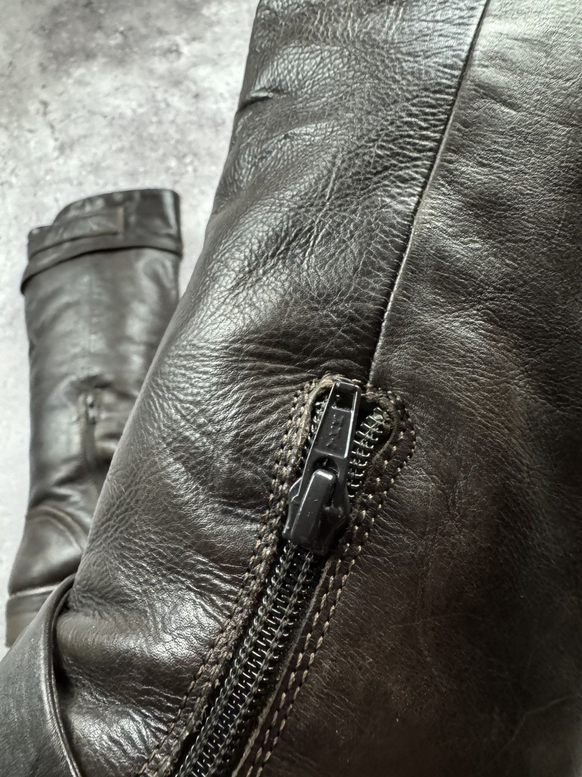 If Six Was Nine Vintage AS 98 Heel Rick Owens Style Leather Biker Boots Y2K Size US 8 / IT 38 - 9 Thumbnail