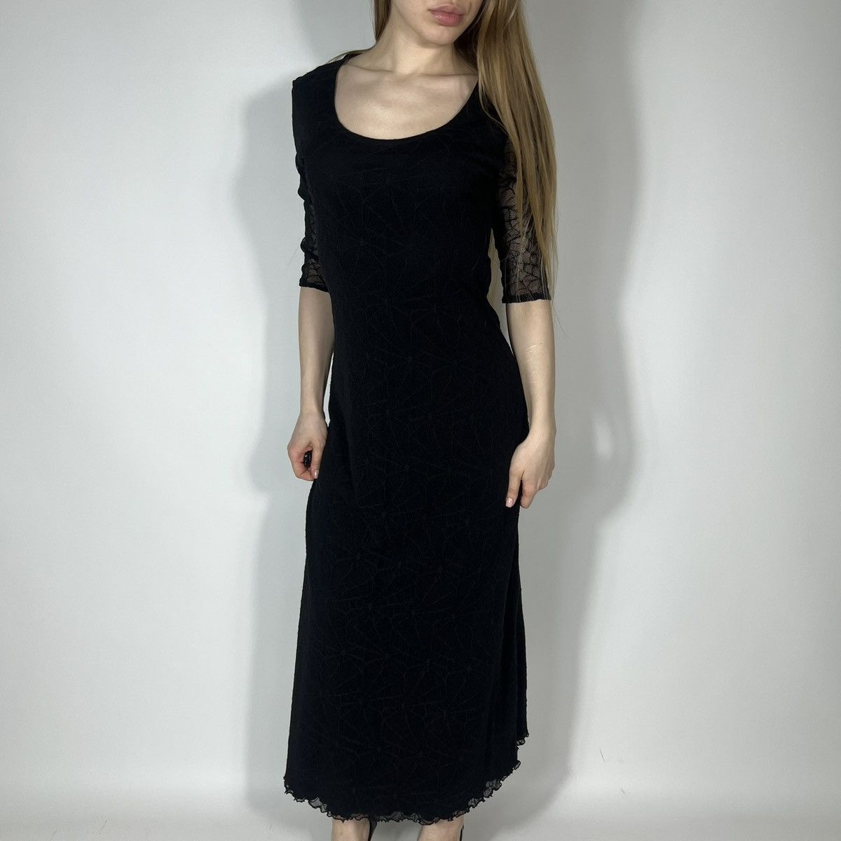 Japanese Brand Vintage Y2K Raven Gothic Opium Style Web Monogram Mesh Dress Size L / US 10 / IT 46 - 6 Thumbnail