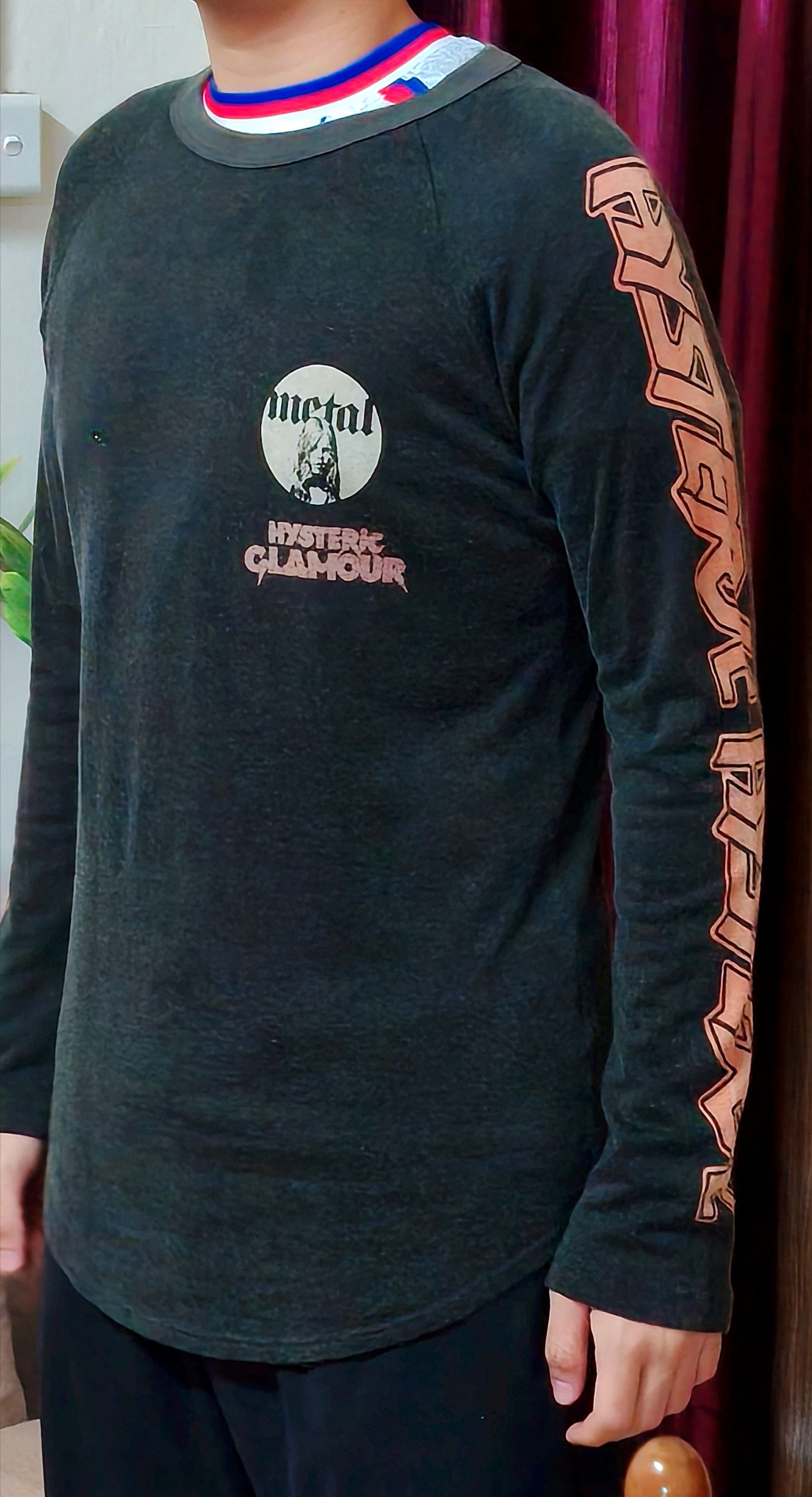 Hysteric Glamour Hysteric Glamour Metal Print Raglan Crewneck Longsleeve Size US M / EU 48-50 / 2 - 14 Thumbnail