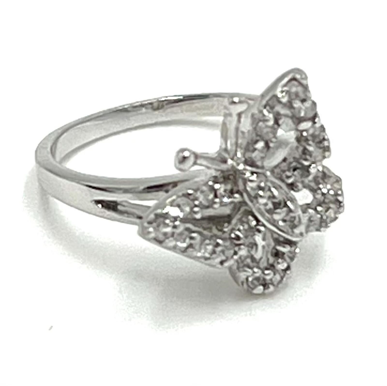 Other Sterling Silver & Cubic Zirconia Butterfly Ring Size ONE SIZE - 2 Thumbnail