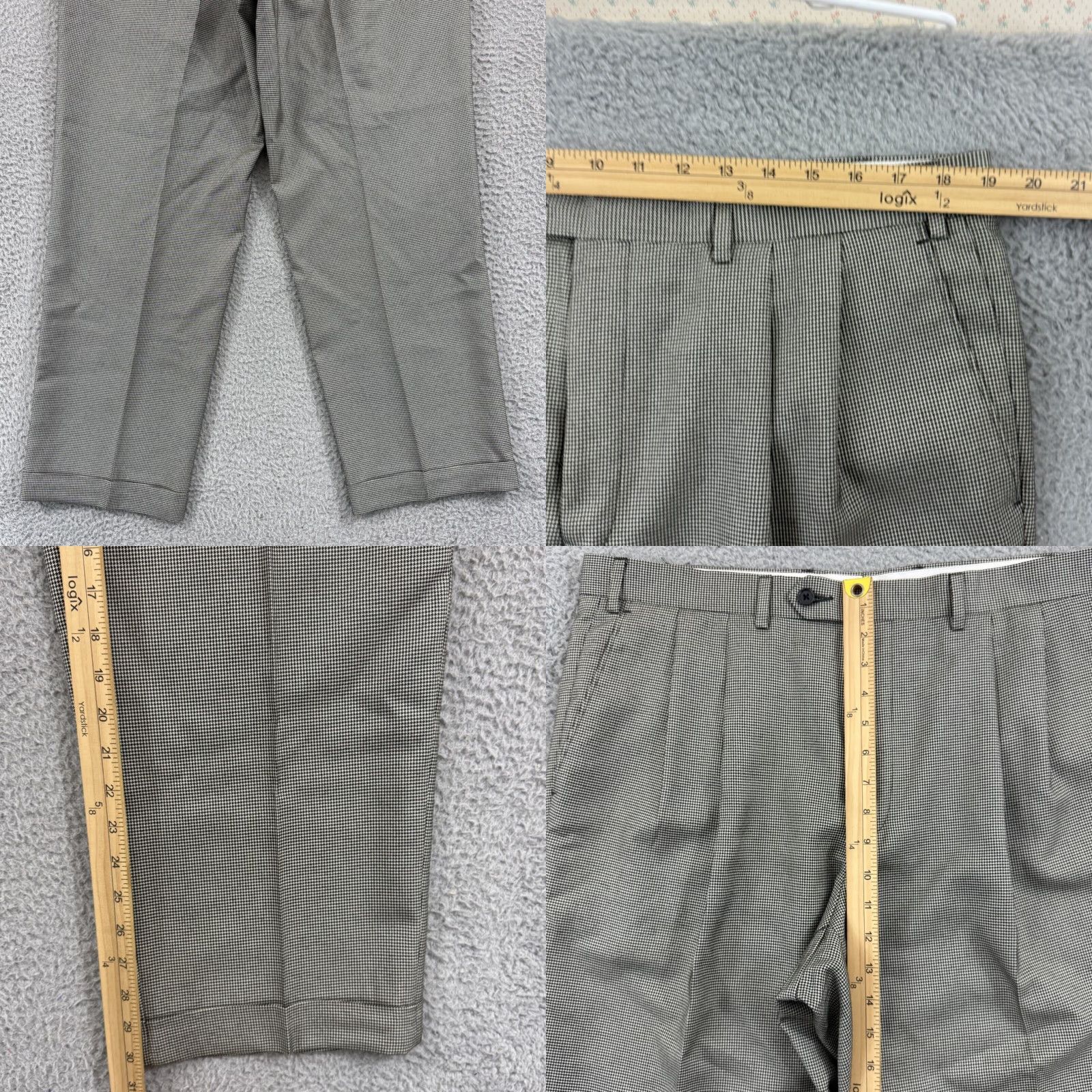 Ralph Lauren VINTAGE Lauren Ralph Lauren Pants Men 38x30 Check Dress Pants Formal Business Casual Party/Cocktail Travel Wedding Size US 38 / EU 54 - 8 Thumbnail