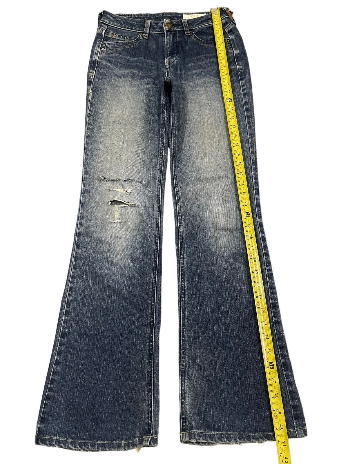 Hysteric Glamour Vintage Japanese Brand Blue Wash Style Flare Jeans Size 26" / US 2 / IT 38 - 10 Thumbnail