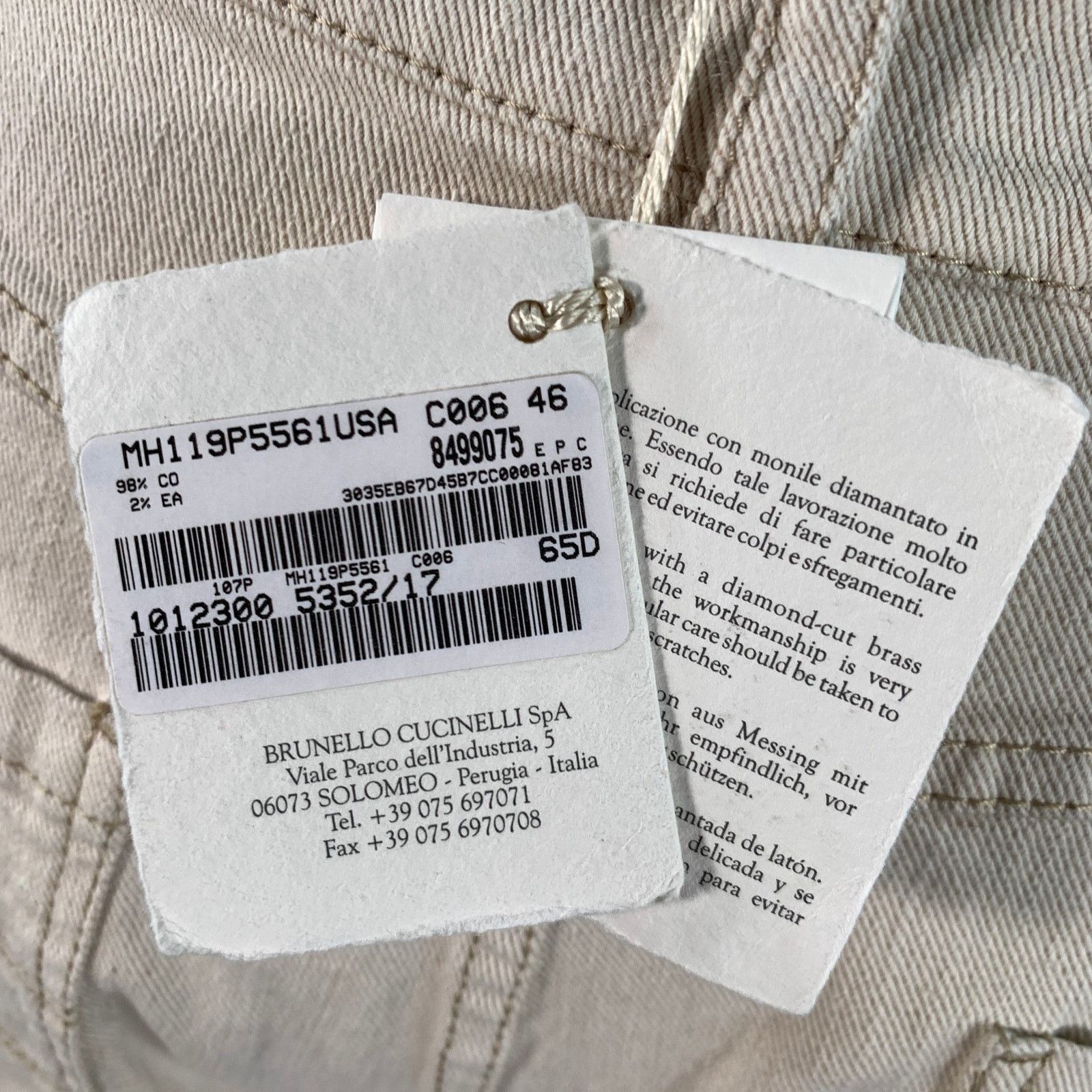 Brunello Cucinelli BRUNELLO CUCNELLI Cotton Twill Monili Cuffed Casual Pants Size 32" / US 10 / IT 46 - 7 Thumbnail
