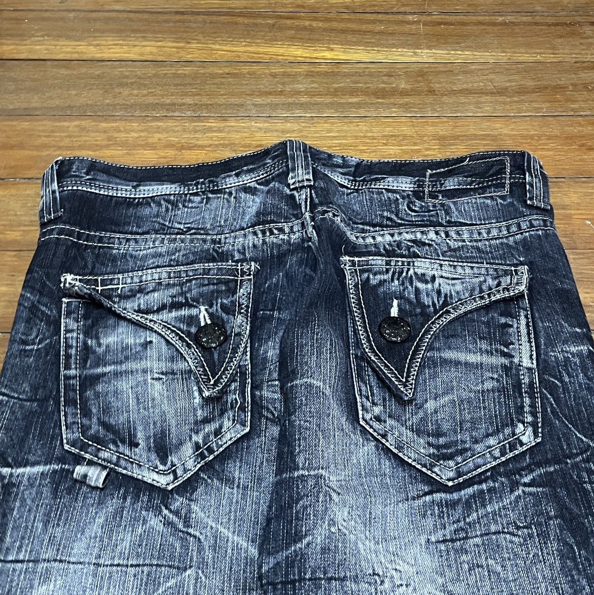 If Six Was Nine Very Rare Design Vintage Blow By Blue Distressed Jeans 2000s Size US 33 - 4 Thumbnail
