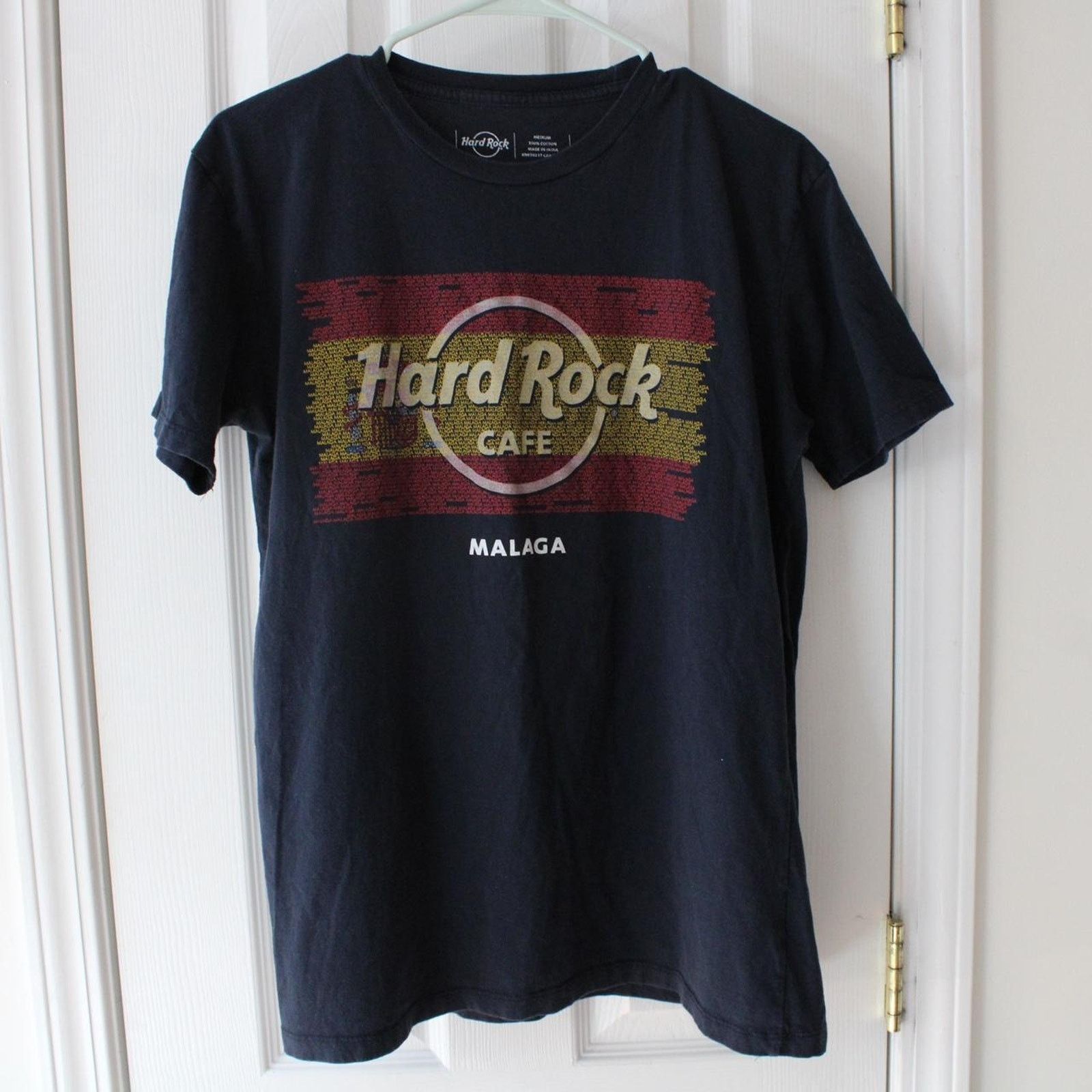 Hard Rock Cafe Y2K Navy Blue / Black Hard Rock Cafe Malaga Flag Graphic Tee Size US M / EU 48-50 / 2 - 3 Thumbnail