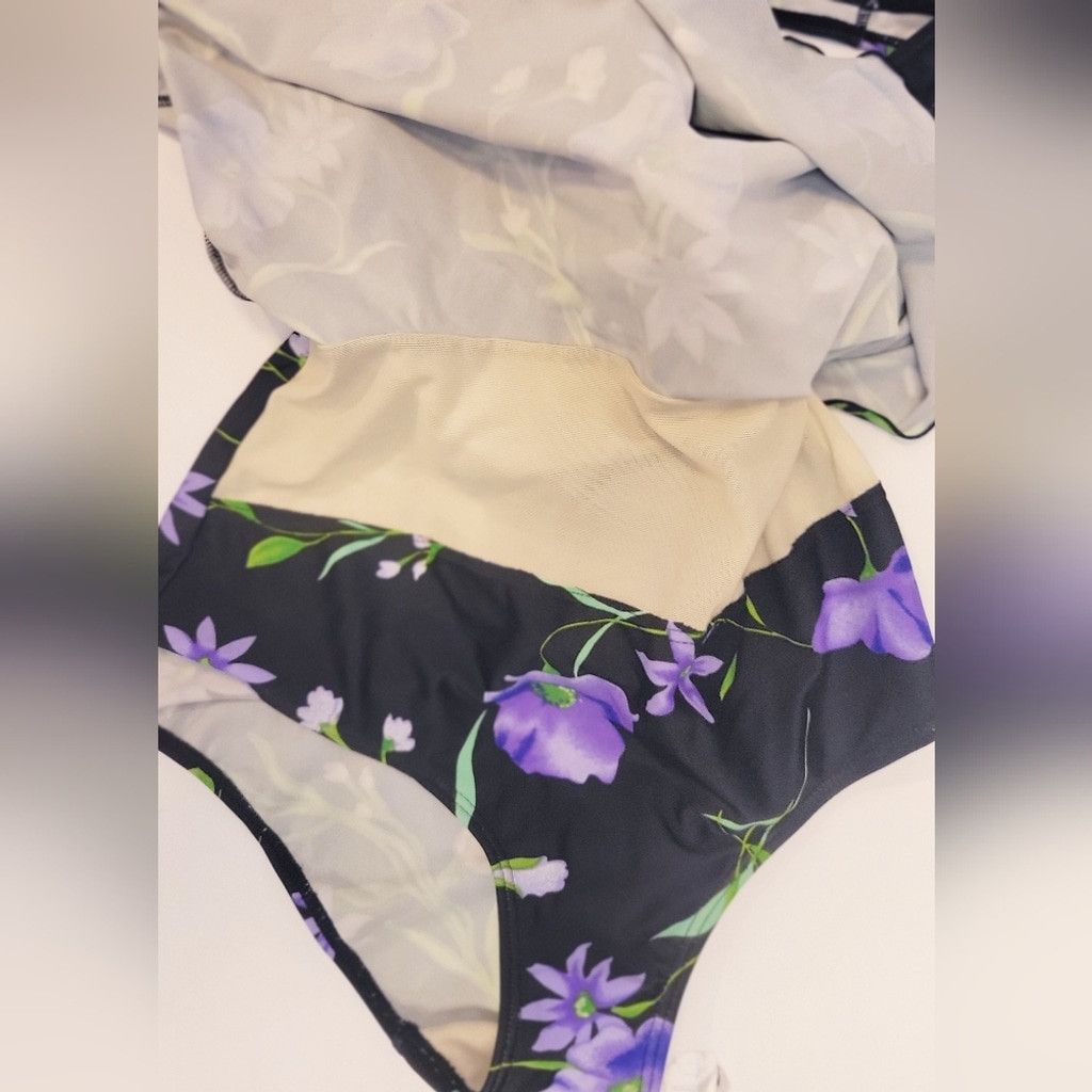 Blair Blair Black and Purple Skirted One Piece Size 12 Size ONE SIZE - 5 Thumbnail