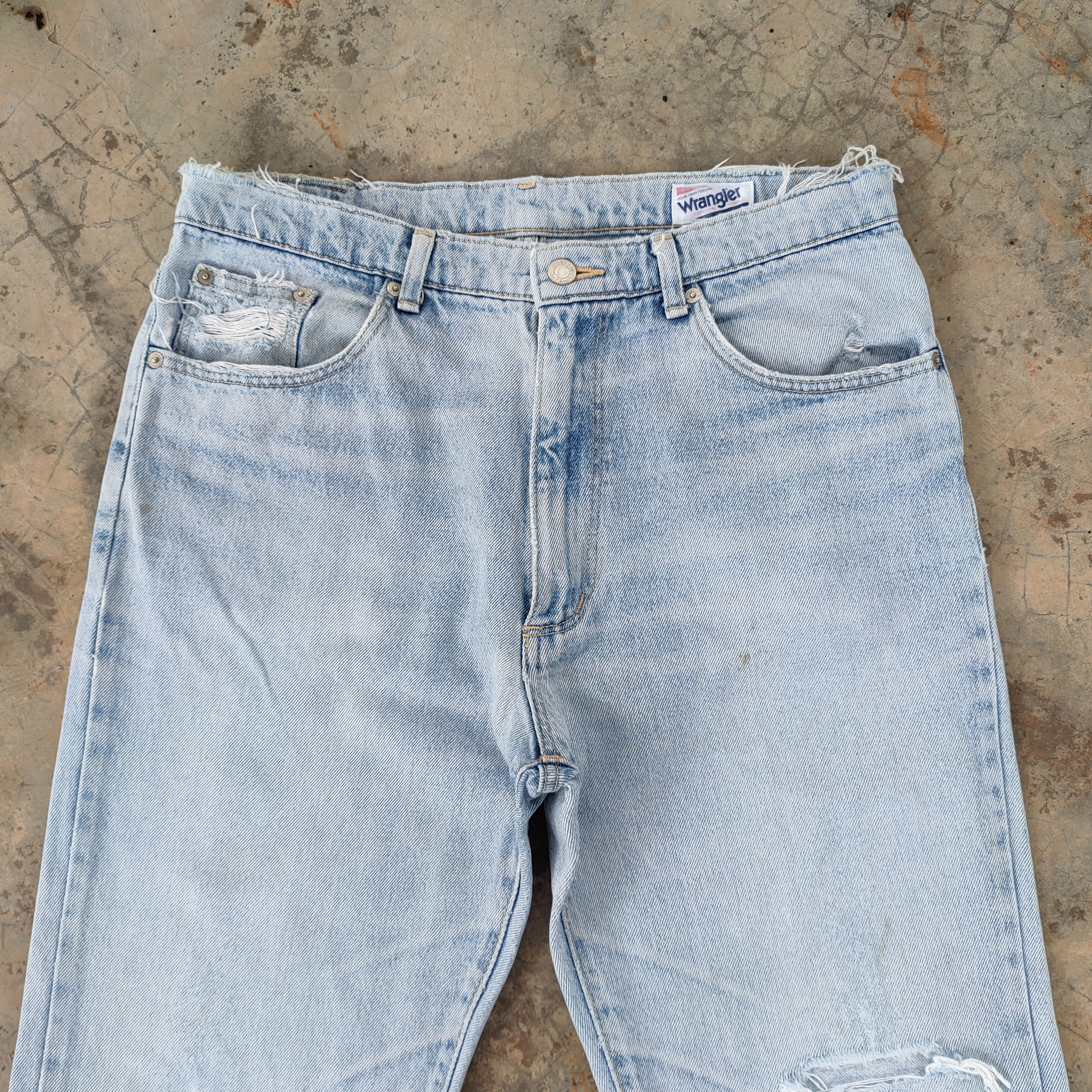 Jean × Vintage × Wrangler VINTAGE WRANGLER FADED RIPPED JEANS DENIM PANTS Size US 34 / EU 50 - 4 Thumbnail