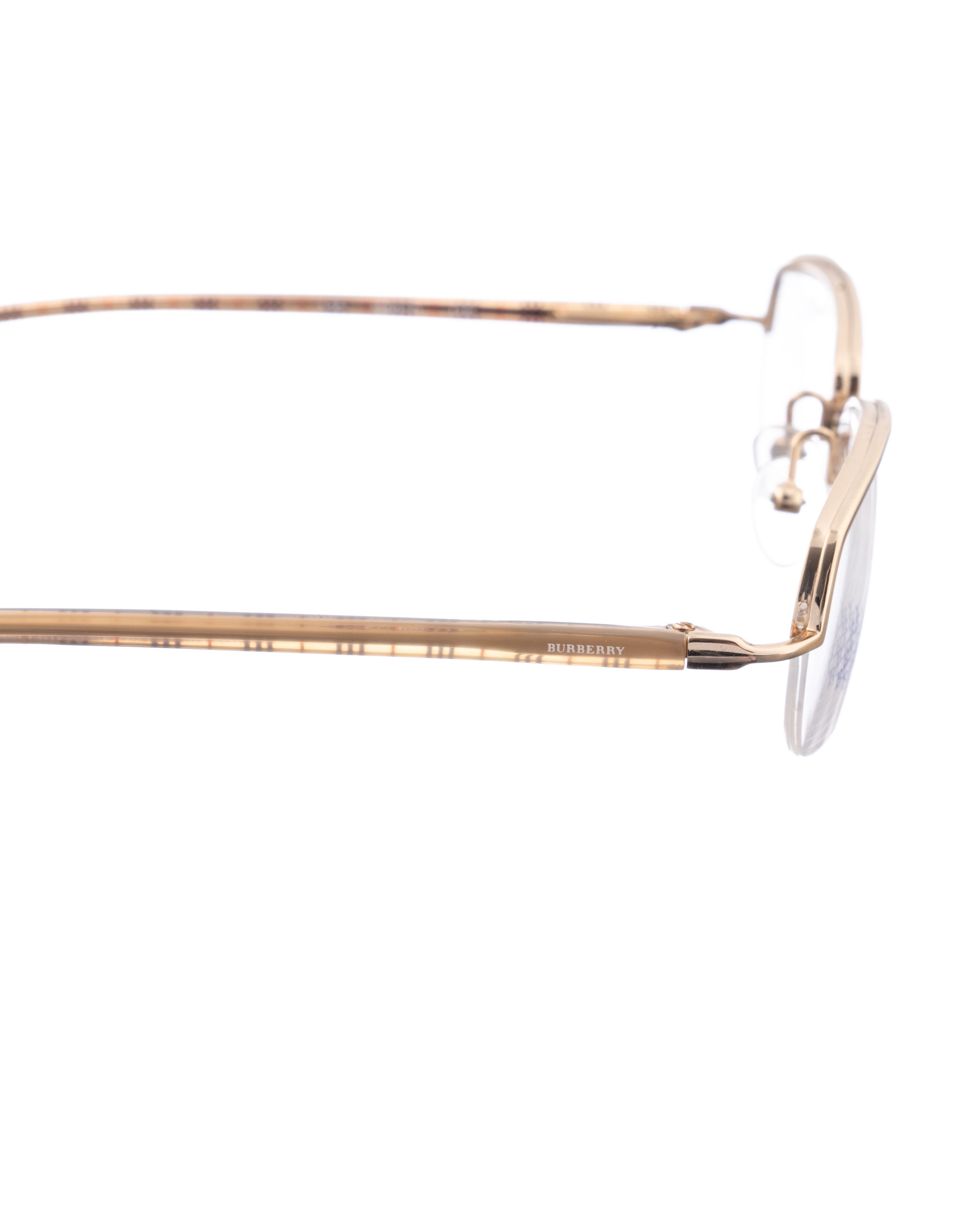 Burberry Burberry 90s Gold Checked Half - Rim Glasses Size ONE SIZE - 3 Thumbnail