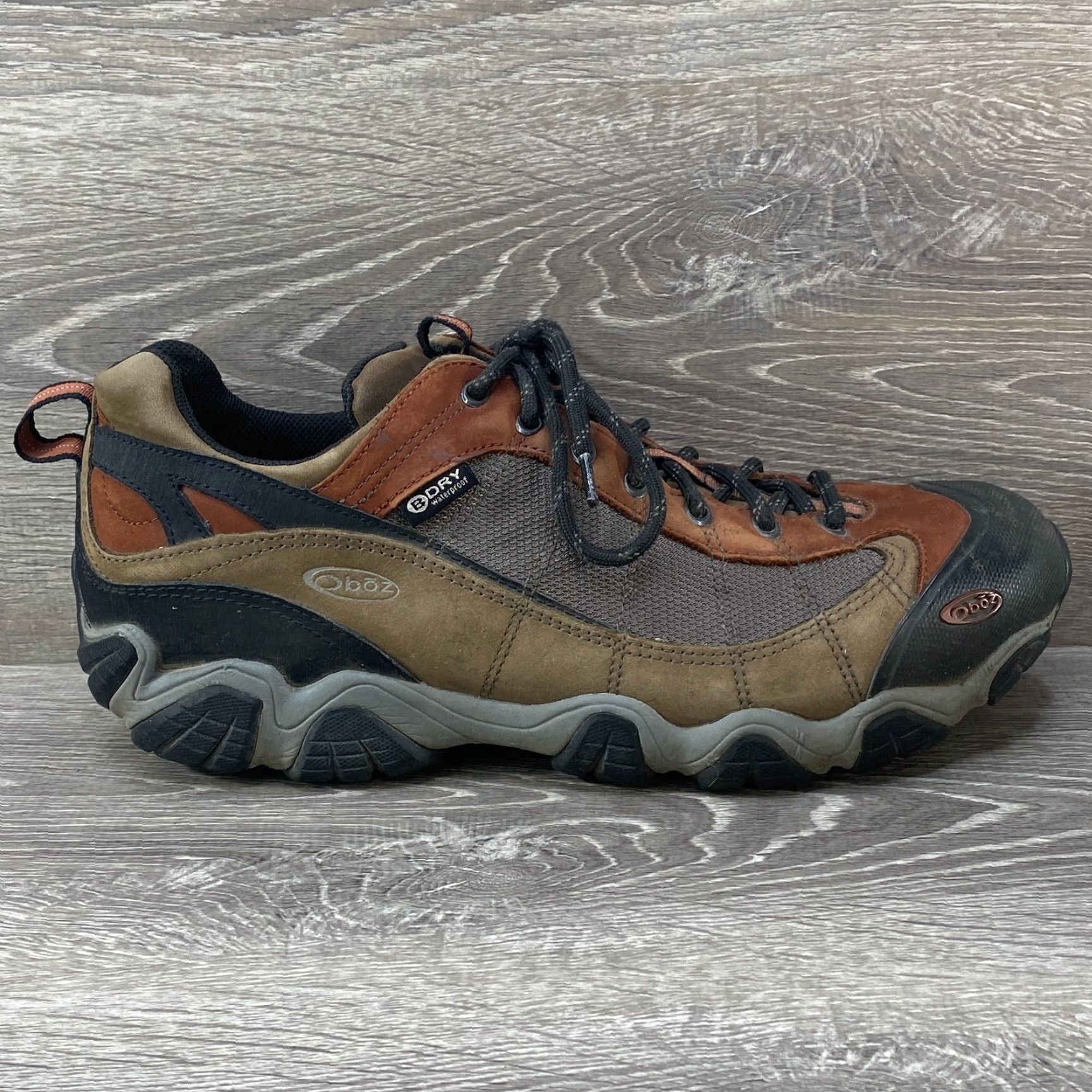 Oboz OBOZ Dry Waterproof Brown Leather Lace Up Low Top Mountain Hiking Shoes Mens 14 Size US L / EU 52-54 / 3 - 2 Thumbnail