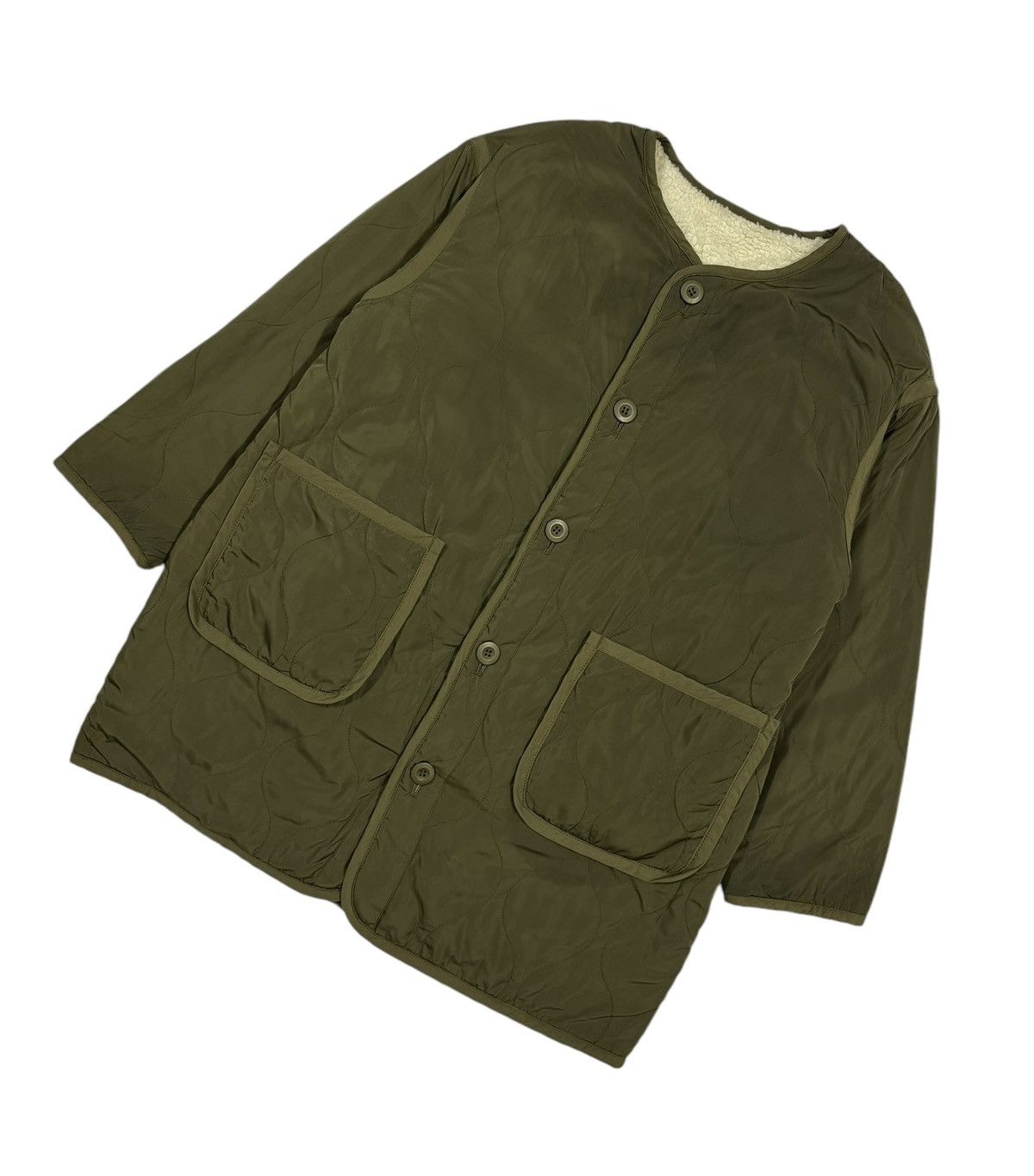 Beams Plus × Japanese Brand Vtg🔥Ray Beams Military Quilted Cardigan Reversible Sherpa Size US M / EU 48-50 / 2 - 8 Thumbnail
