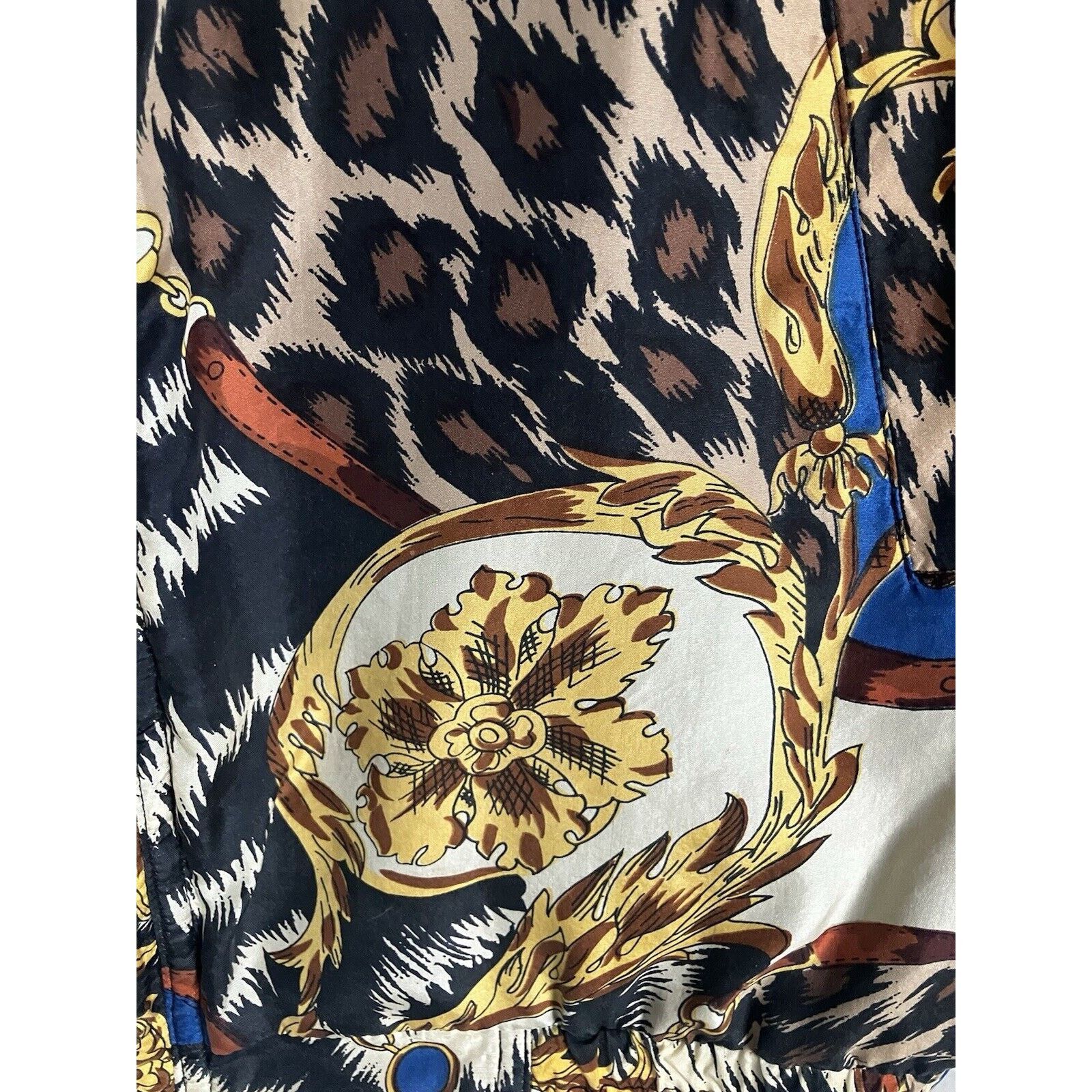 STUDIOUS A.M. Studio Silk Jacket women's Size M VINTAGE jungle zip Size M / US 6-8 / IT 42-44 - 5 Thumbnail