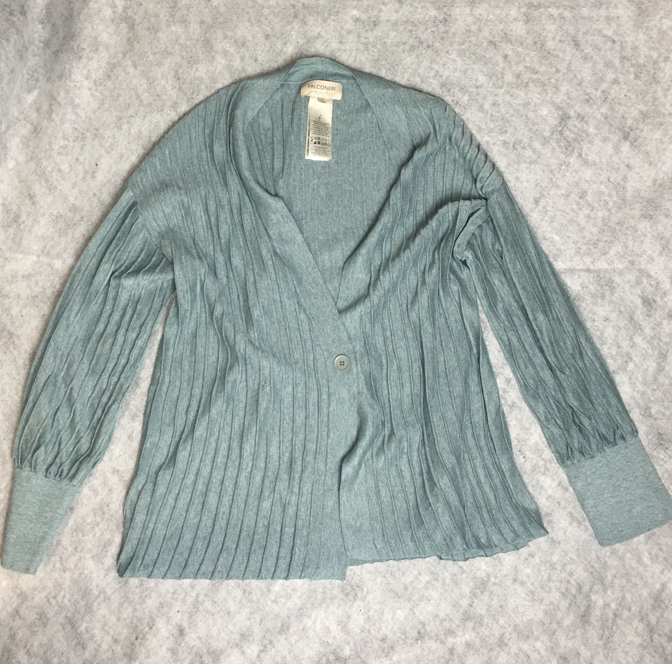 Other Falconeri Italy Turquoise Knit Cardigan Size L Size L / US 10 / IT 46 - 4 Thumbnail