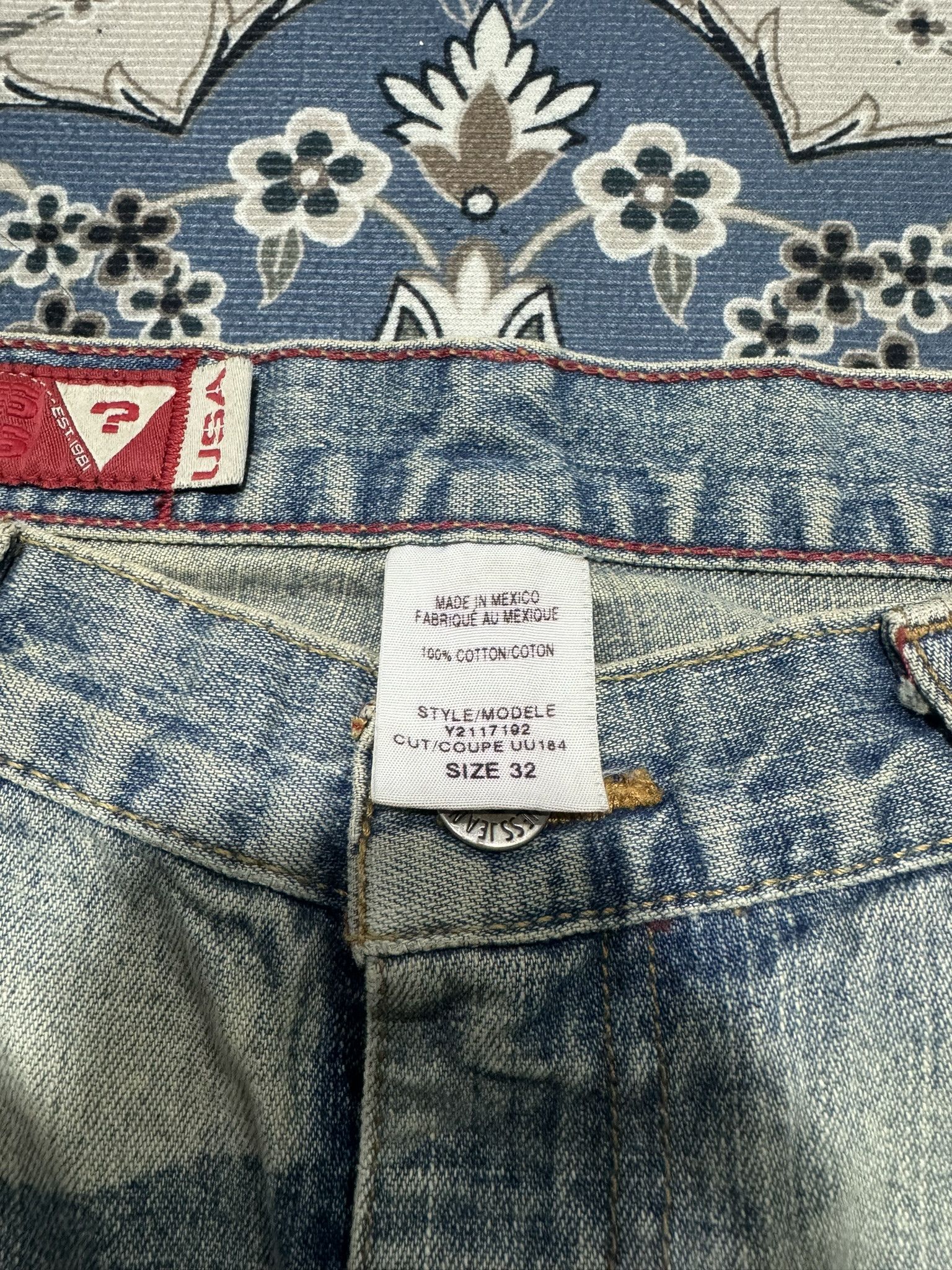 Guess × Vintage Vintage Flare Guess Hagi Pants America Flag Jeans Size 32" / US 10 / IT 46 - 9 Thumbnail