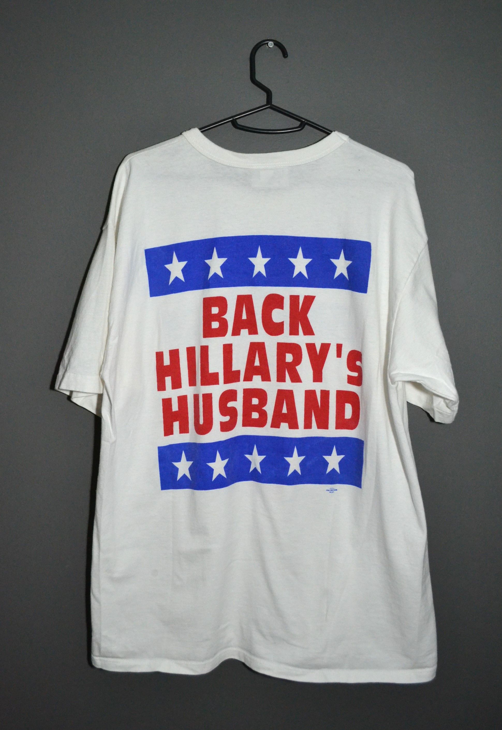 Band Tees × Vintage Vintage USA Election Back Hillary's Husband L Union Size US L / EU 52-54 / 3 - 10 Thumbnail