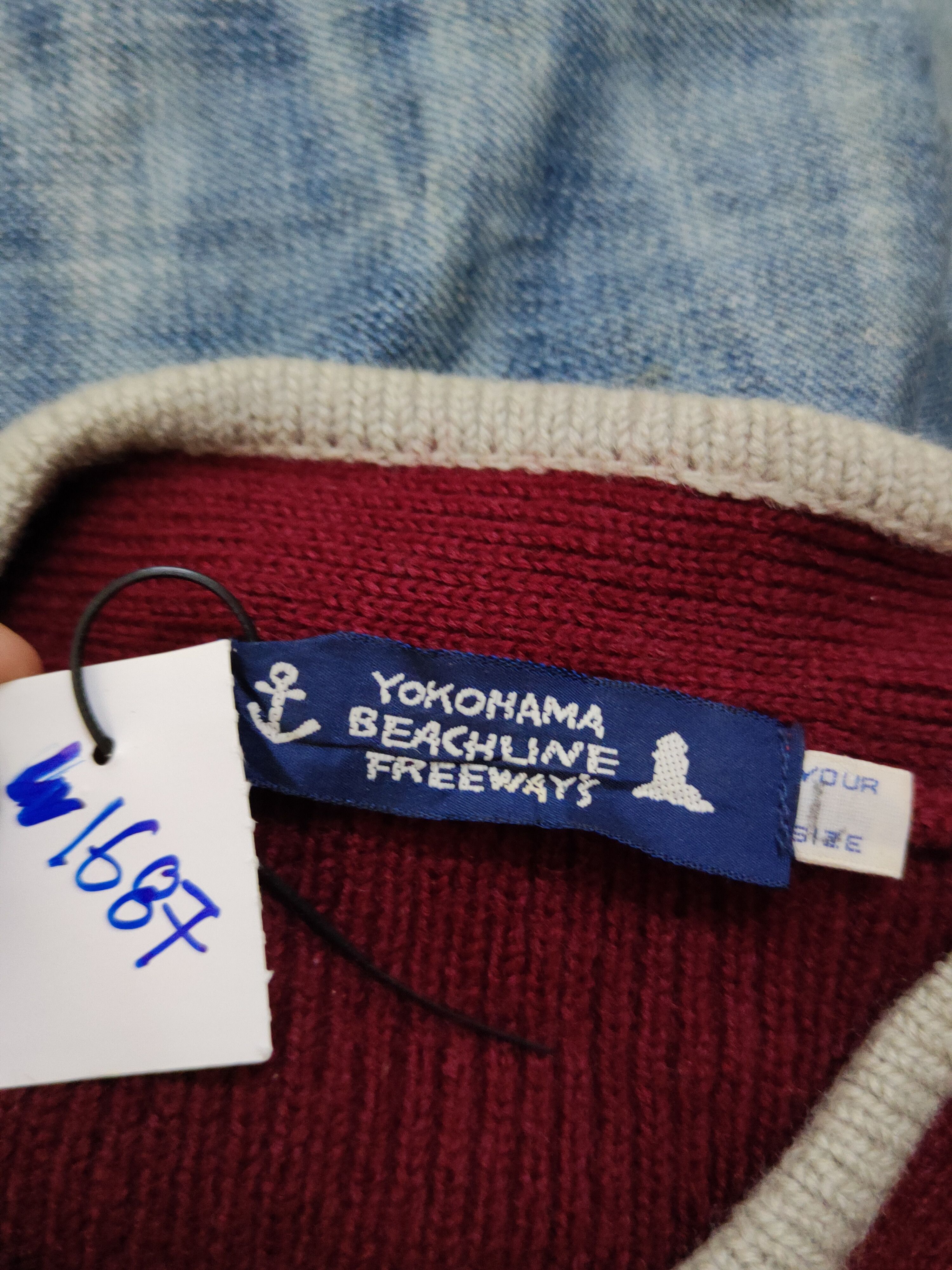 Homespun Knitwear × Japanese Brand × Vintage Freeways Maroon Knitwear Sweaters #W1687 Size US L / EU 52-54 / 3 - 11 Thumbnail
