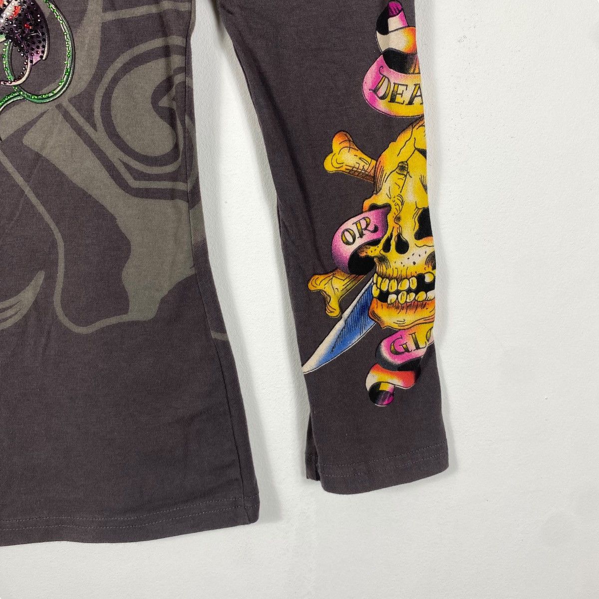 Ed Hardy ED HARDY Tattoo Full Print Women Long Sleeve Tee Shirt Size US M / EU 48-50 / 2 - 3 Thumbnail