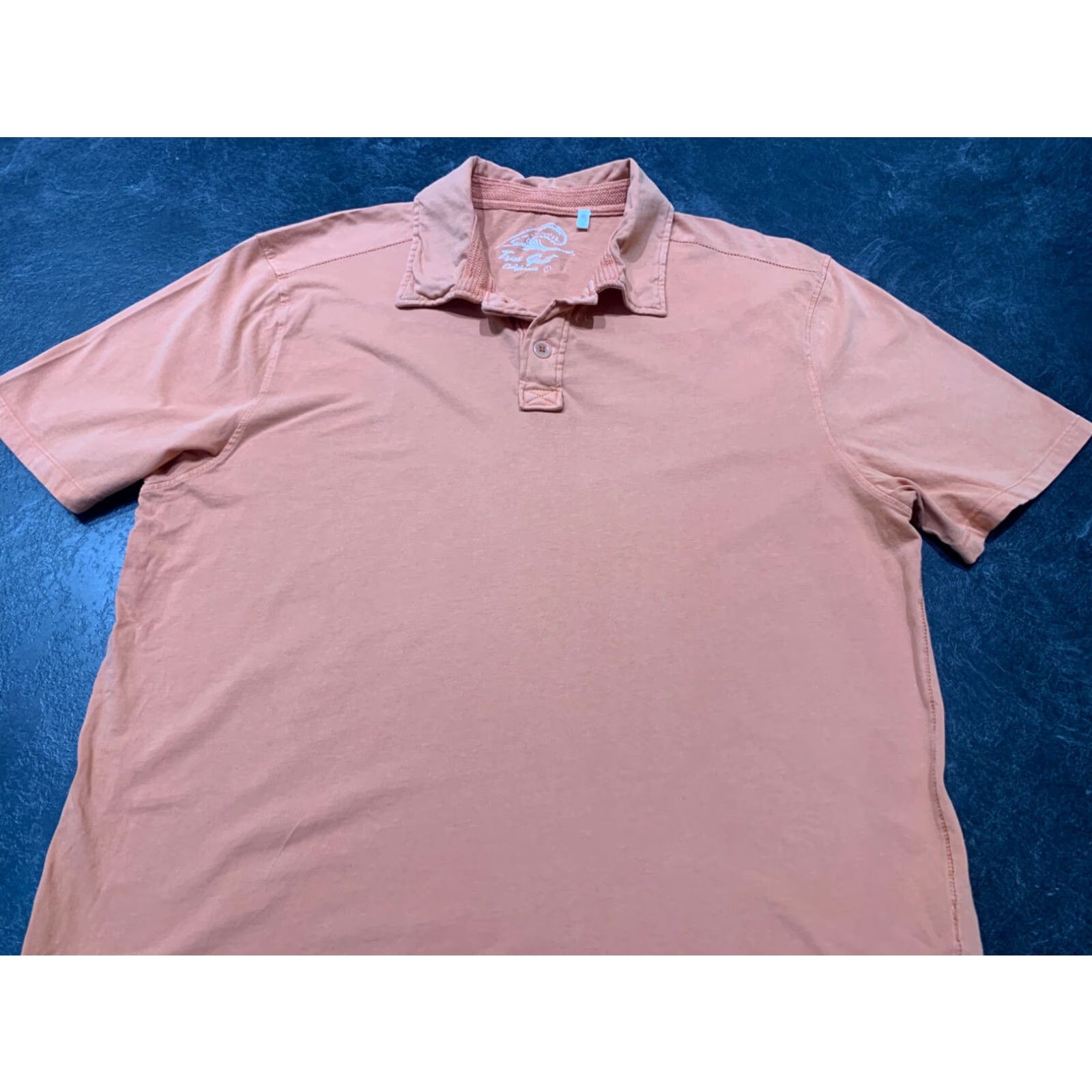 Vintage True Grit Mens Short Sleeve Polo Shirt Large Peach Coral Golf Beach Size US L / EU 52-54 / 3 - 2 Thumbnail