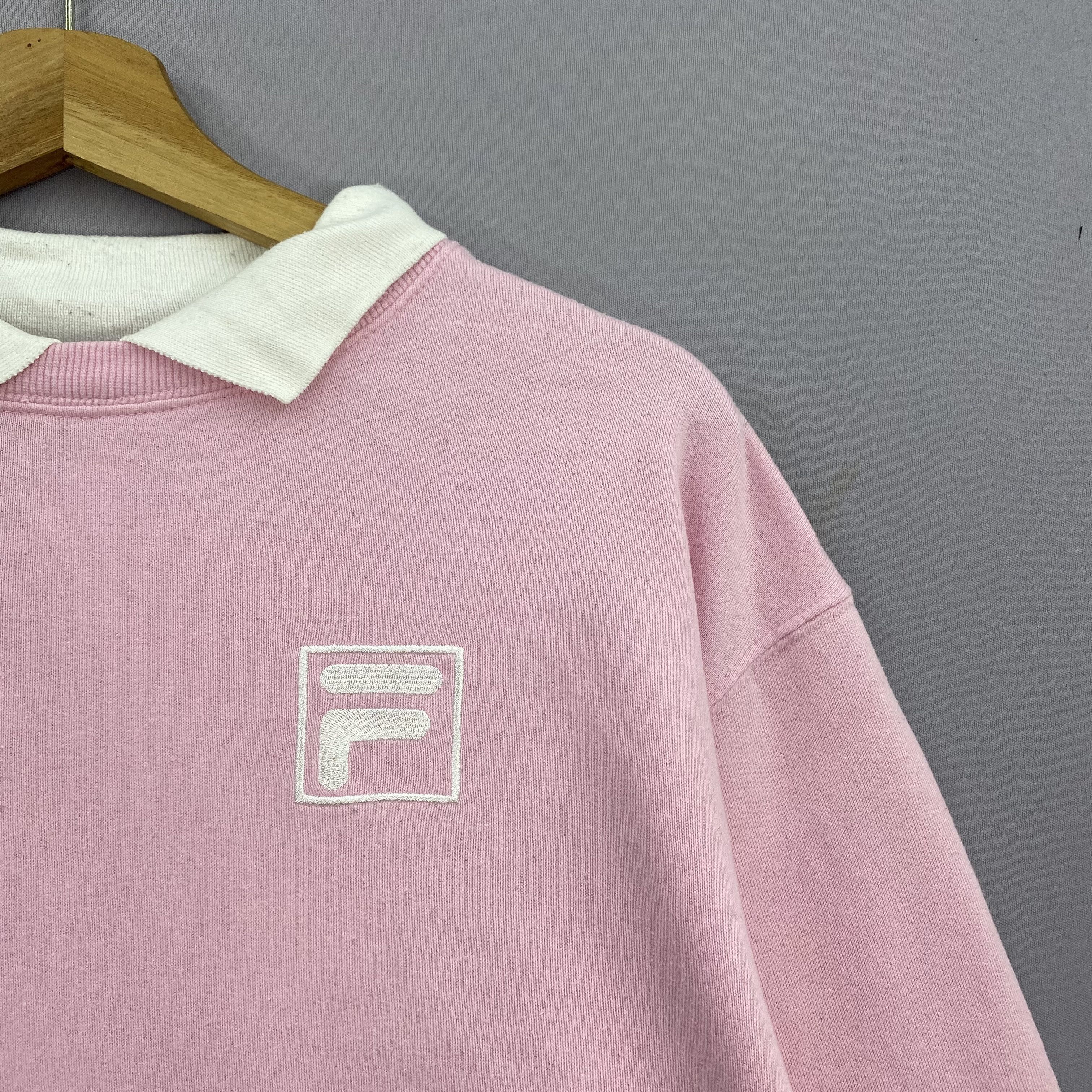 Fila Vintage 90S Fila Polo Sweatshirt Pink Pullover Sweater Size US L / EU 52-54 / 3 - 4 Thumbnail