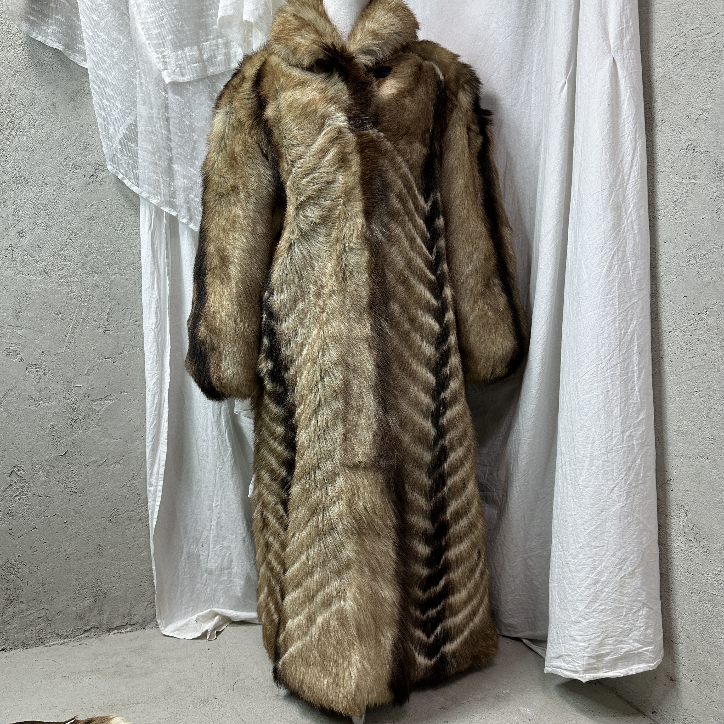 Vintage Vintage Old Money Maxi Real Fur Long Coat 90s Size L / US 10 / IT 46 - 6 Thumbnail