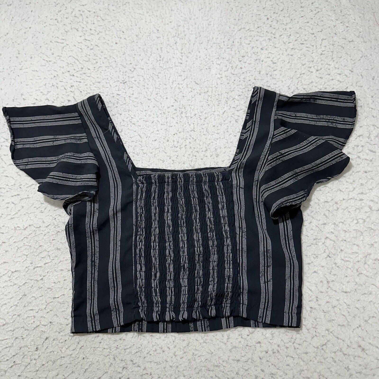Other Sienna Sky Small Blue White Stripe Button Front Crop Top Size S / US 4 / IT 40 - 8 Thumbnail