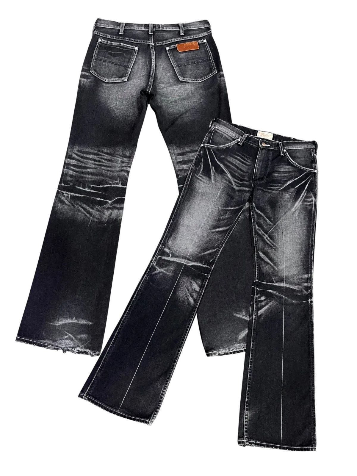 Wrangler 🔥WRAGLER x RODEO BEN TAILOR Clawmark Blasting Black Flare Size US 31 - 3 Thumbnail