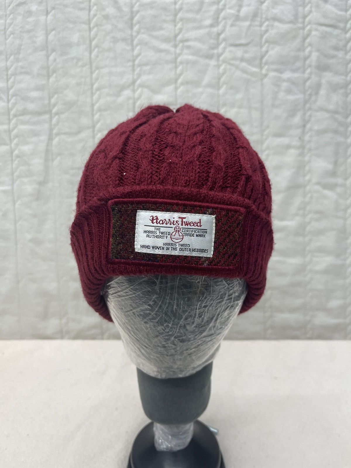 Harris Tweed HARRIS TWEED KNIT PATCHED BEANIE Size ONE SIZE - 1 Thumbnail