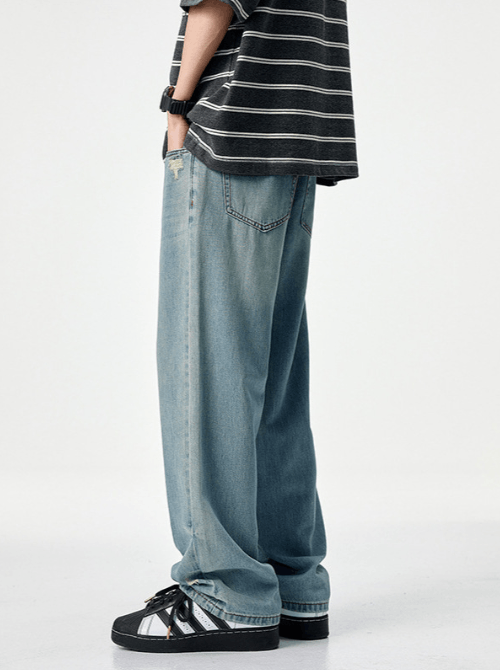 Japanese Brand × Jean High street retro trend clanfit straight jeans light blue Size US 32 / EU 48 - 4 Thumbnail