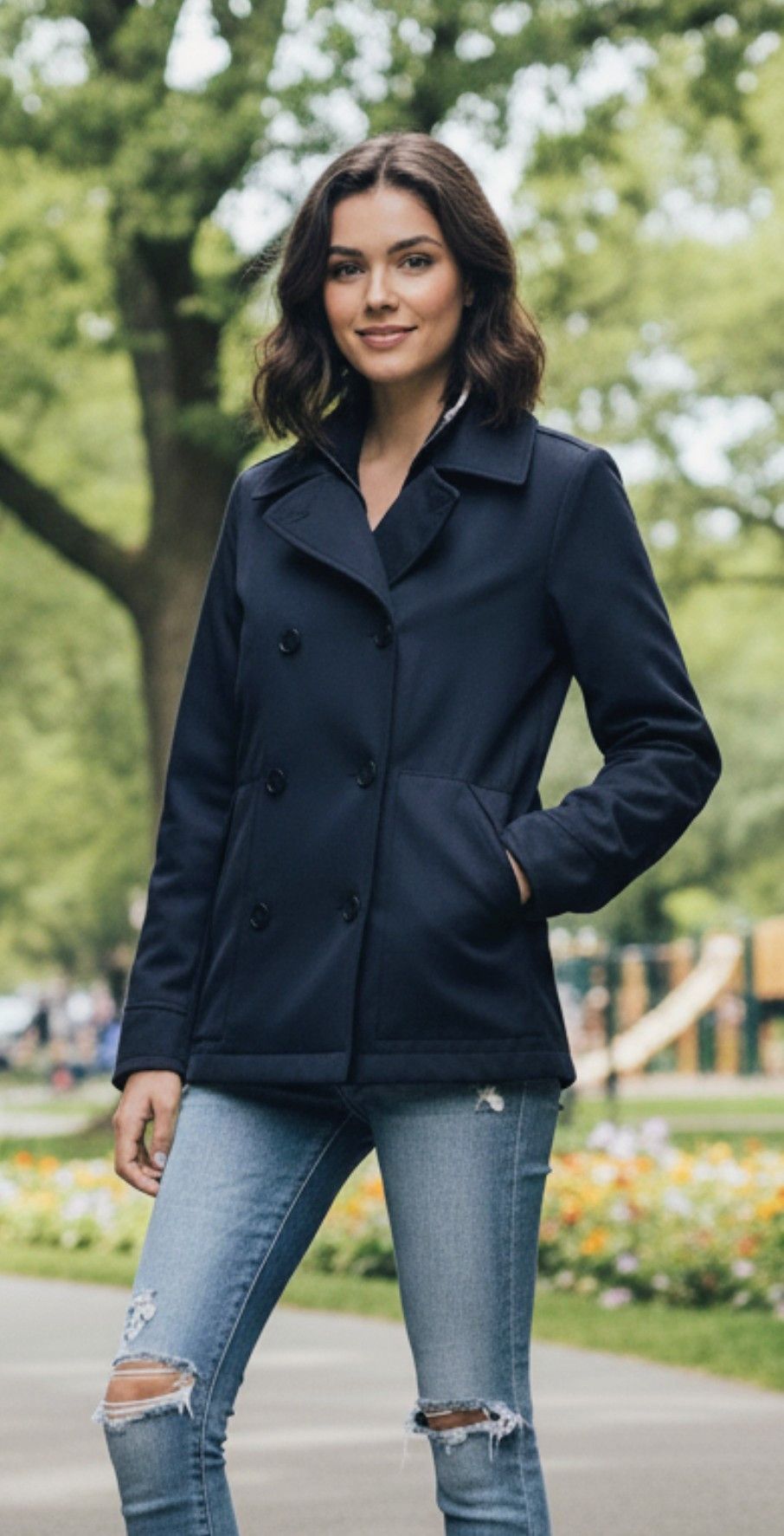 Banana Republic Banana Republic Nylon Pea Coat EUC. Woman's Small Size S / US 4 / IT 40 - 1 Thumbnail