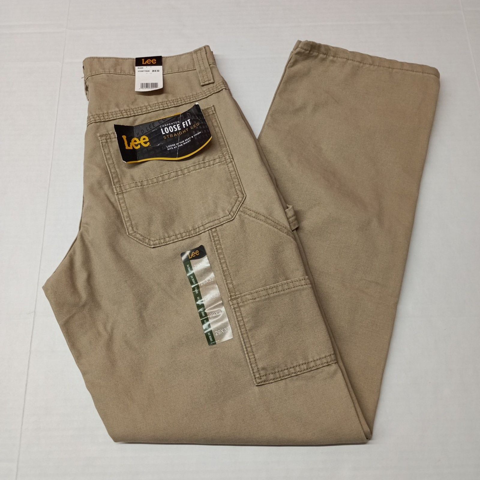 Lee Lee Mens Loose Straight Leg Carpenter Jeans Size 29x32 Beige Size US 29 - 1 Thumbnail