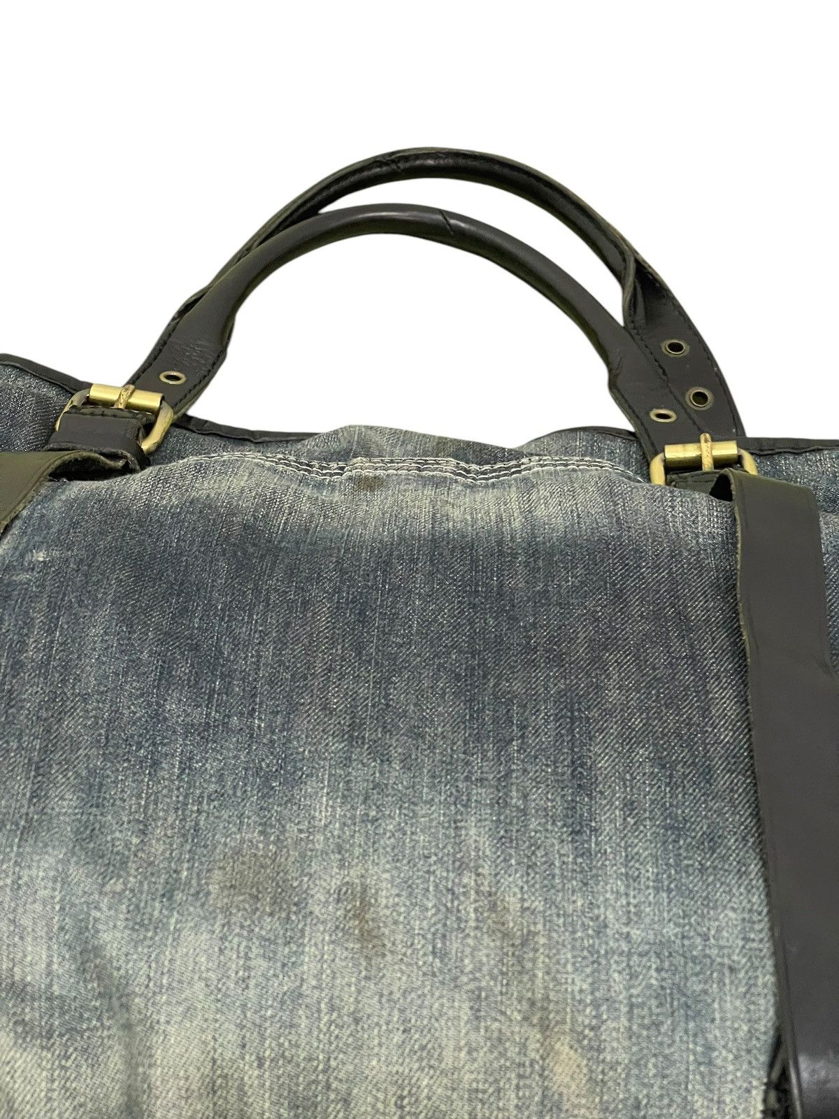 Leather Denim Vtg Y2k Diesel Industry Tote Shoulder Bag 1🟩2