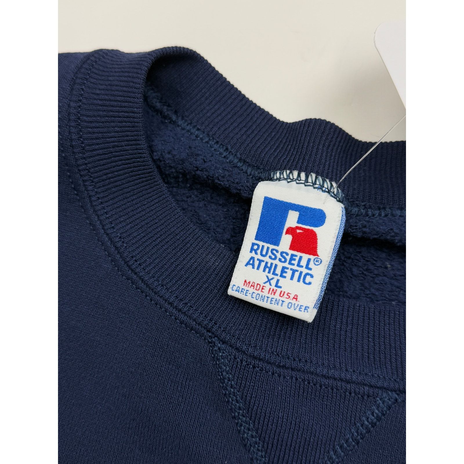 Vintage Vintage 90s Russell Athletic Sweatshirt Size XL Navy Blue Size XL / US 12-14 / IT 48-50 - 3 Thumbnail