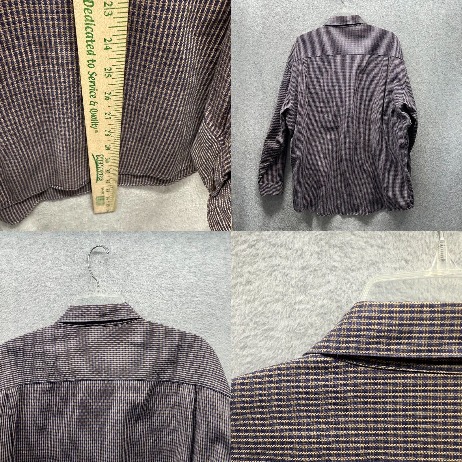 Vintage Scott Barber Shirt XL Blue Cotton Button-Up Mens Casual Classic 80s 90s Preppy Knit Collar-Down Button Size US XL / EU 56 / 4 - 8 Thumbnail