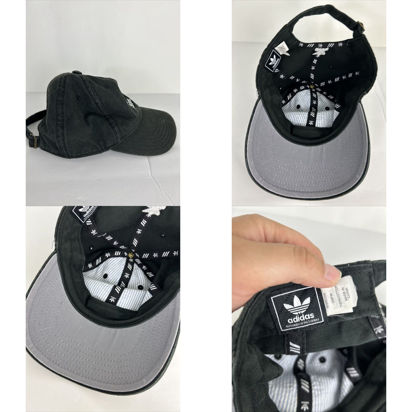 Adidas Adidas Dad Hat Baseball Cap One Size Adjustable Cotton Black Tri Cone Mens Size ONE SIZE - 8 Thumbnail