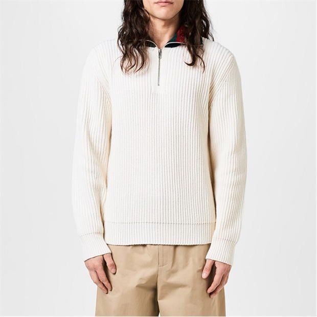 Knitted Quarter Zip Web Jumper