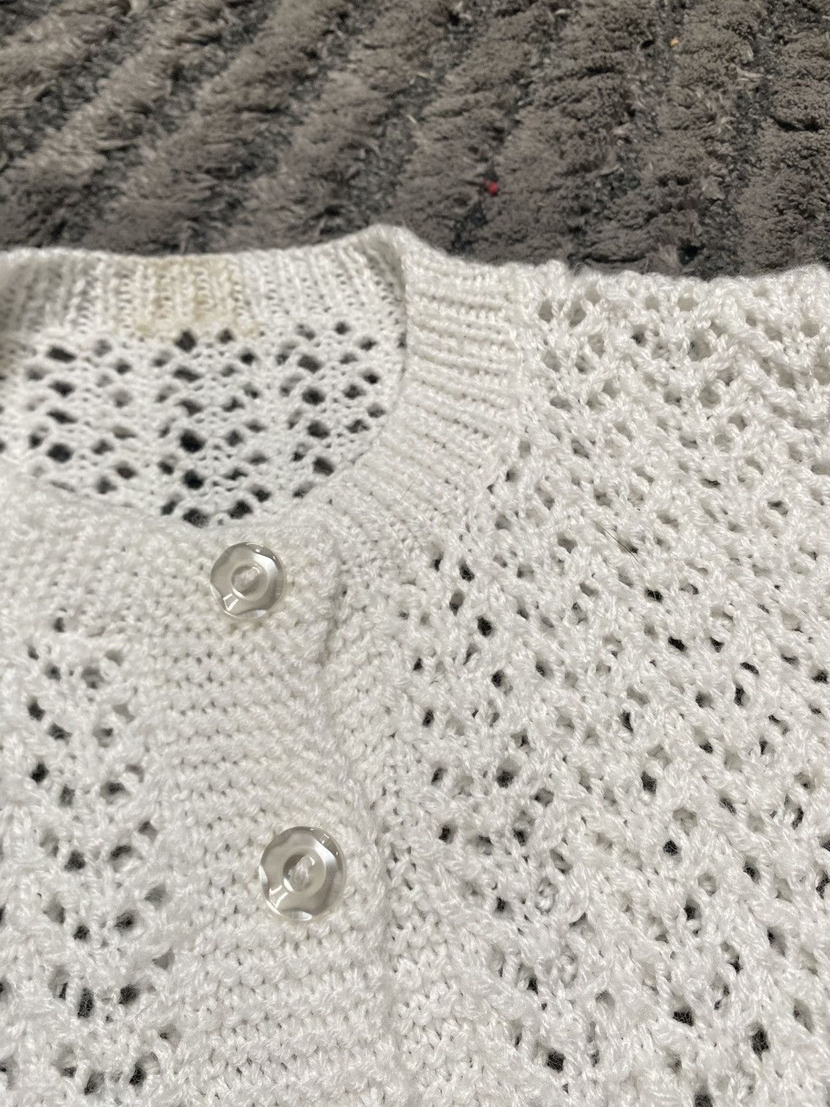 Vintage Vintage White Basic sweater Cardigan thin, transparent lace Size S / US 4 / IT 40 - 4 Thumbnail