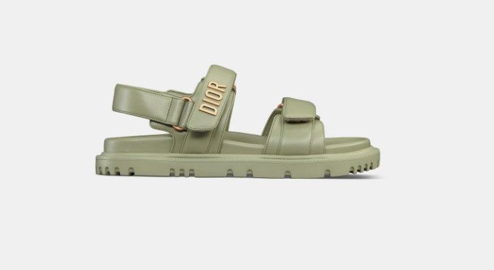 Dior o1w1db11124 Lambskin Dioract Sandals in Green Size US 12 / IT 42 - 1 Thumbnail