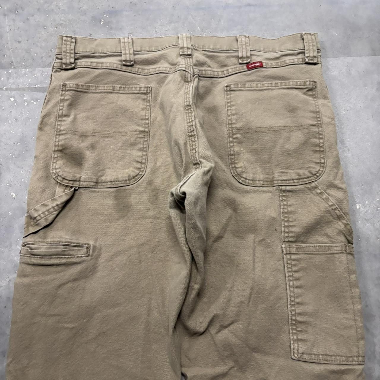 Japanese Brand × Vintage Crazy Vintage Y2K/2000s Grunge Khaki Tan Streetwear Workwear Carpenter Pants! Size US 36 / EU 52 - 7 Thumbnail