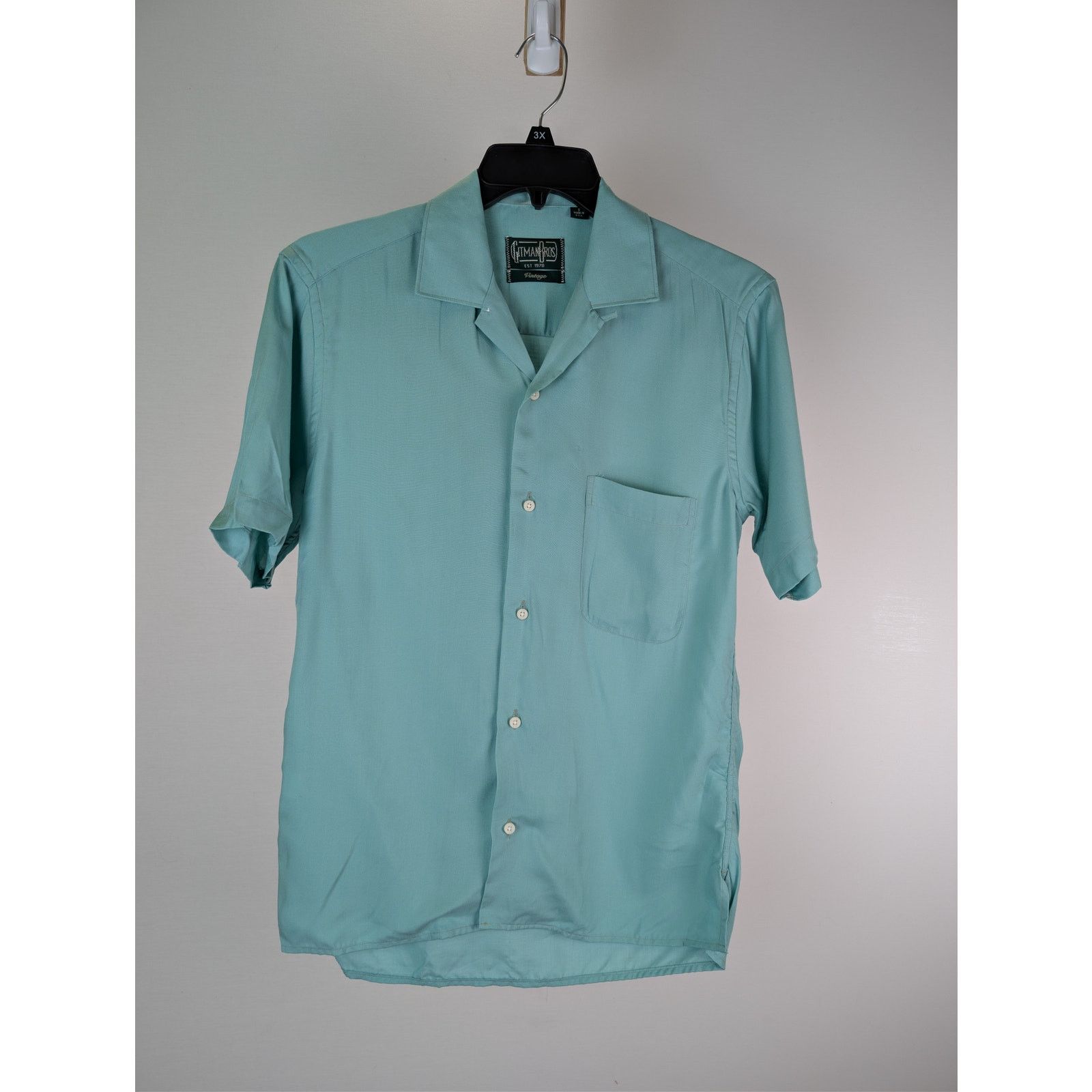 Gitman Bros. o1rshd1 CC20 Front Pocket Half Sleeve Button up Shirt Blue Size US S / EU 44-46 / 1 - 8 Thumbnail
