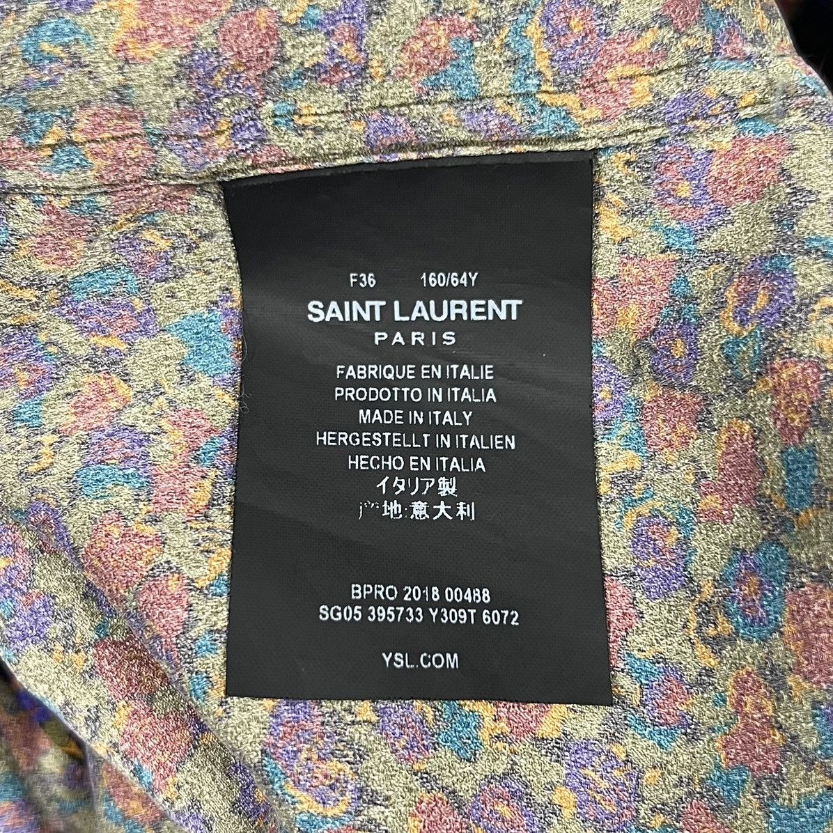 Saint Laurent Paris |[ SS19 Saint Laurent Floral Button Up Silk Shirt ]| Size US XS / EU 42 / 0 - 8 Thumbnail