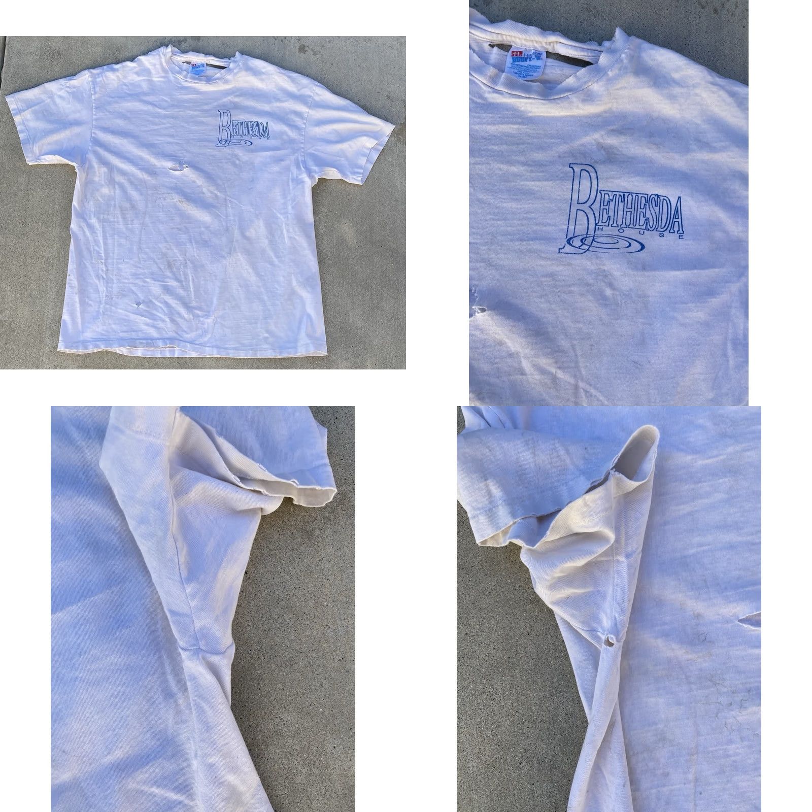 Hanes VINTAGE Hanes T Shirt Distressed White XL The Salvation Army Bethesda House Graphic Print Short Sleeve Men Size XL Size US XL / EU 56 / 4 - 10 Thumbnail