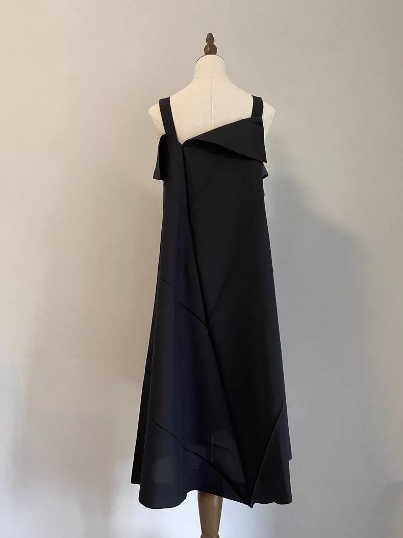Issey Miyake Issey Miyake size:3 A dark grey-black color-blocked dress Size XS / US 0-2 / IT 36-38 - 4 Thumbnail