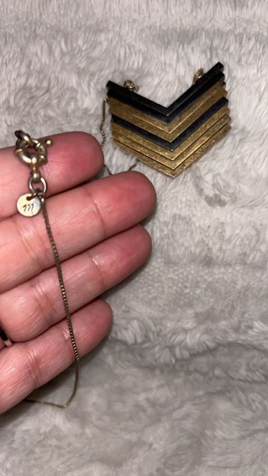 Madewell Women's Madewell Gold Black Chevron Layered Necklace One Siz Size ONE SIZE - 2 Thumbnail