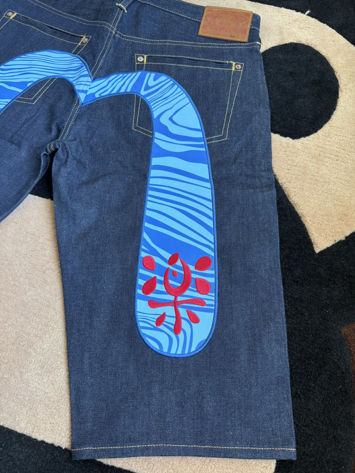 Evisu EVISU “道楽”camo daicock style denim shorts！size：34 Size US 34 / EU 50 - 6 Thumbnail