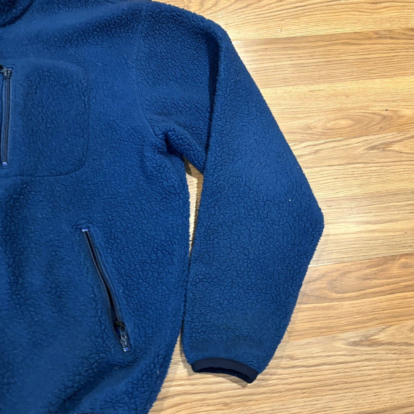 Vintage VINTAGE L.L.Bean Deep Pile Fleece Jacket Full Zip Men's Blue 90s USA Sherpa Zipper Pocket Size US L / EU 52-54 / 3 - 6 Thumbnail